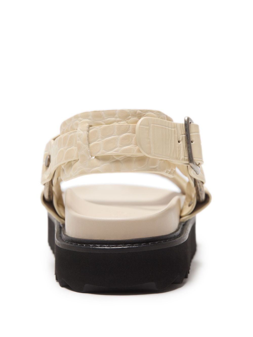 leather buckle sandals - 4