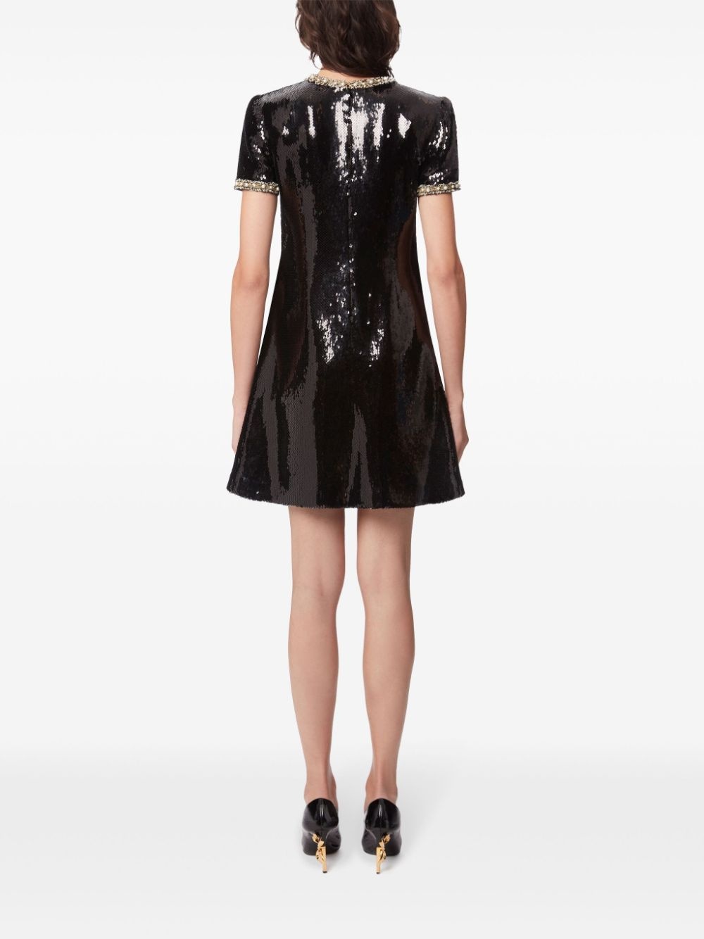 sequin-design mini dress - 4