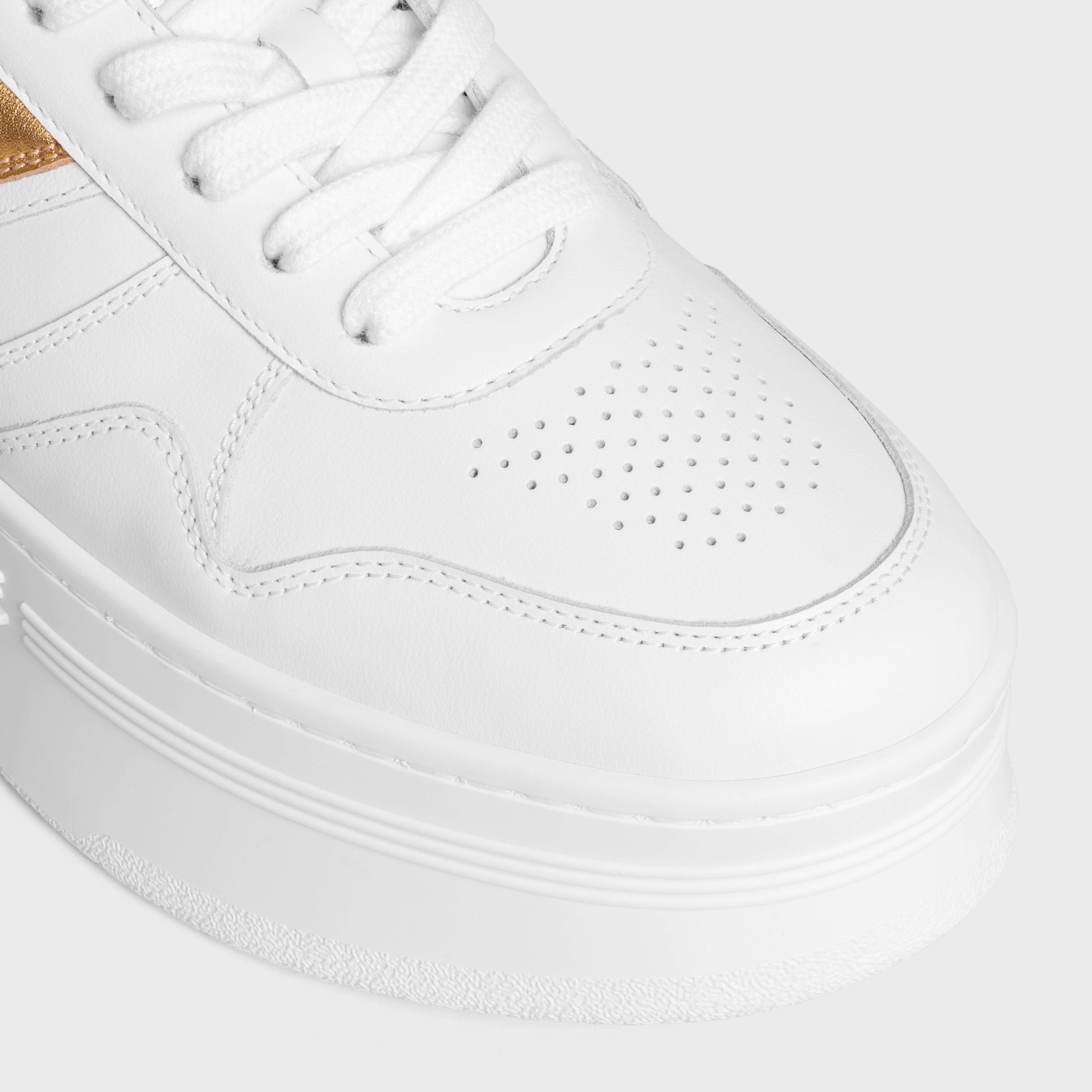 CELINE - BLOCK SNEAKERS WITH WEDGE in CALFSKIN & LAMINATED CALFSKIN - 4