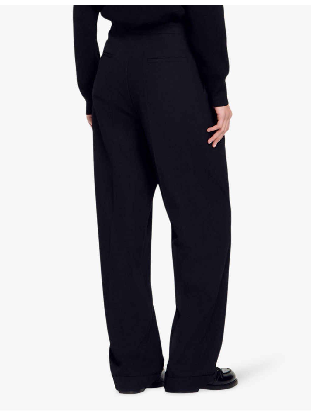 Button-embellished high-rise wool-blend trousers - 4