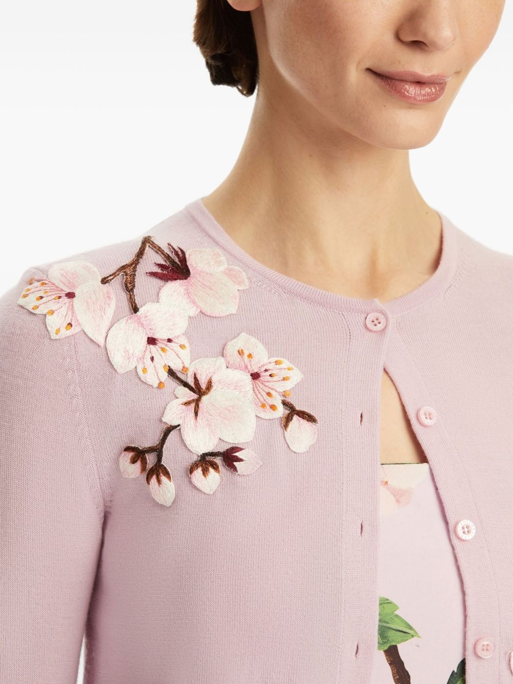 floral-embellished cardigan - 6
