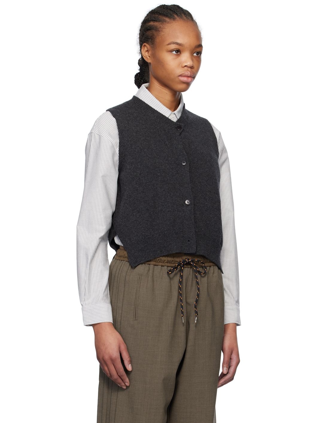 Gray Wool & Cashmere Vest - 2