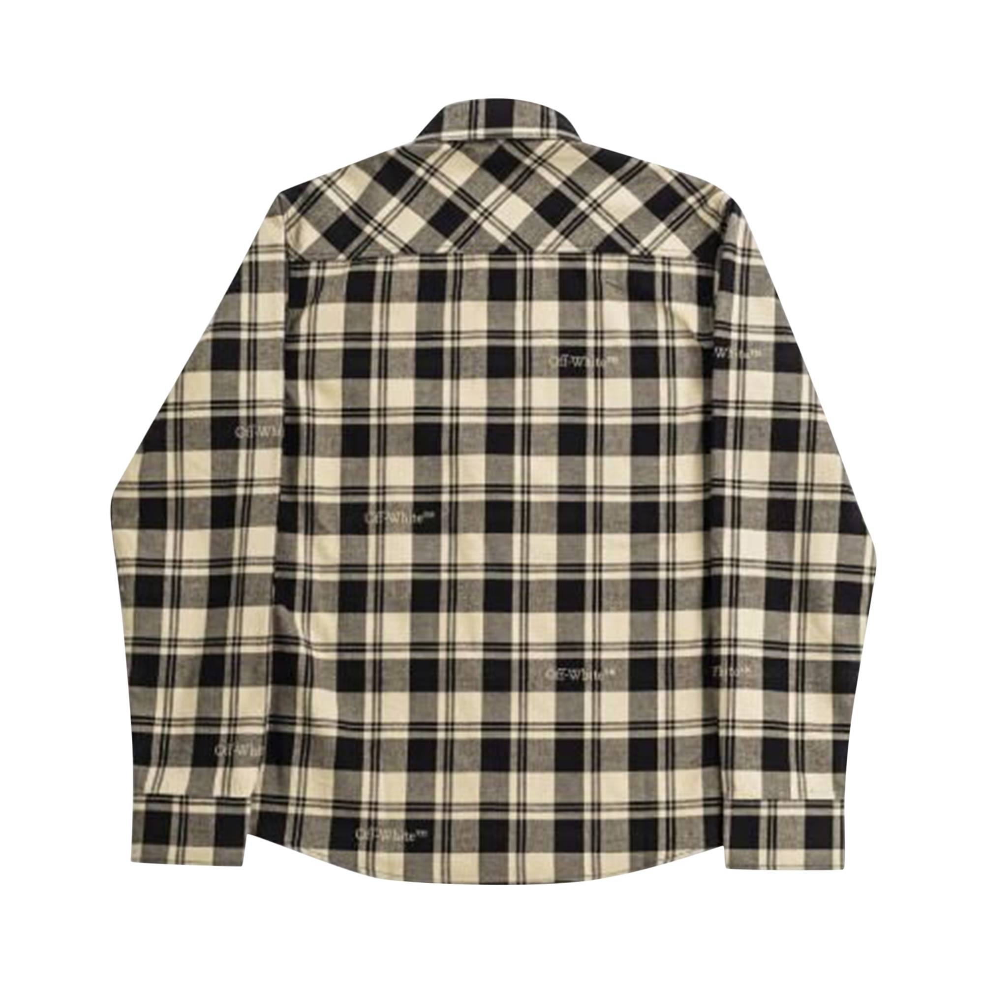 Off-White Check Flannel Shirt 'Beige/Black' - 2