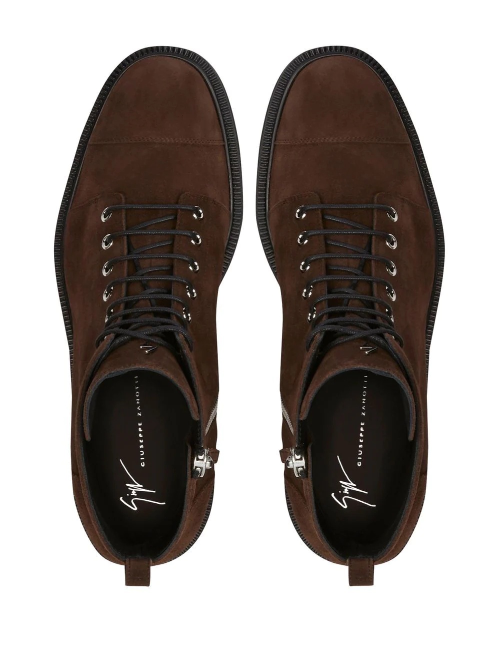 lace-up suede ankle boots - 4