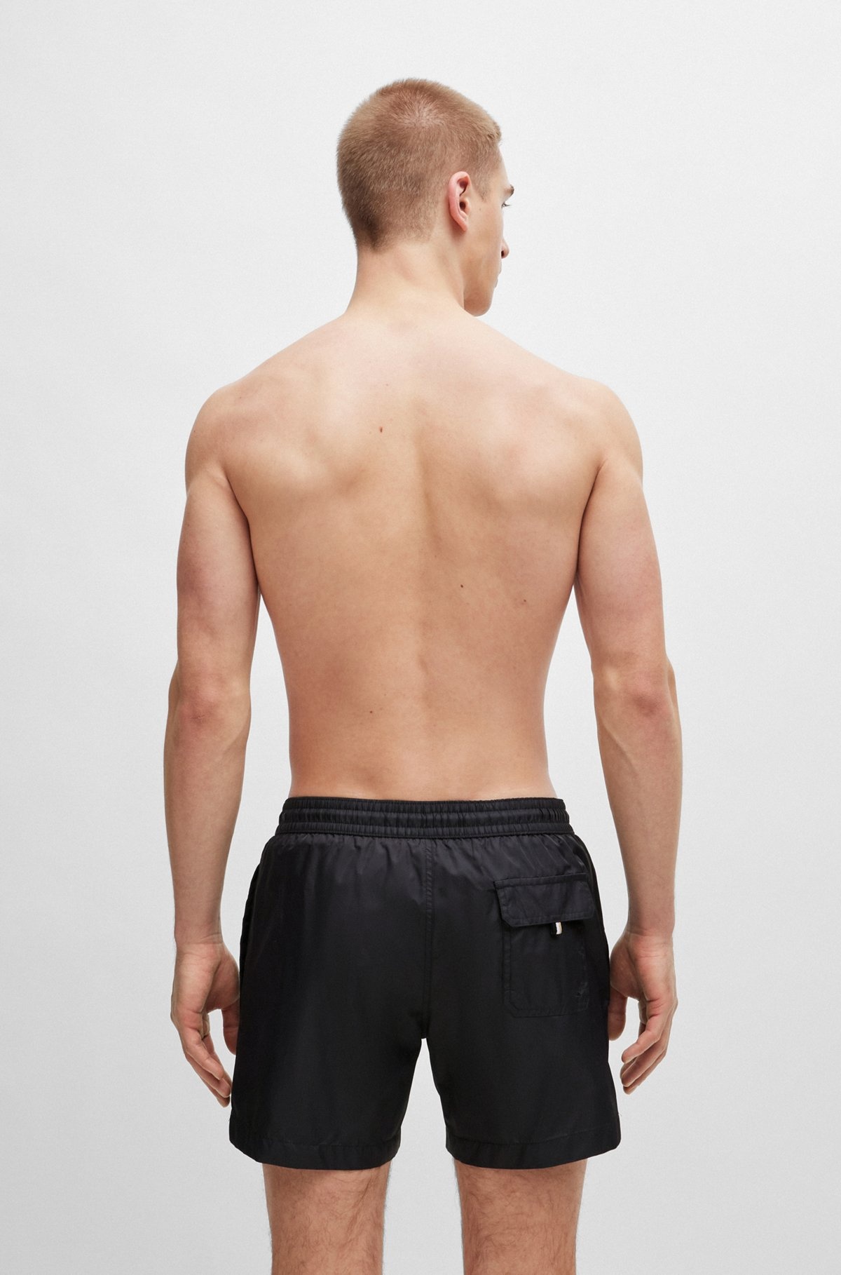 FULLY LINED QUICK-DRY SWIM SHORTS WITH DOUBLE MONOGRAM - 4