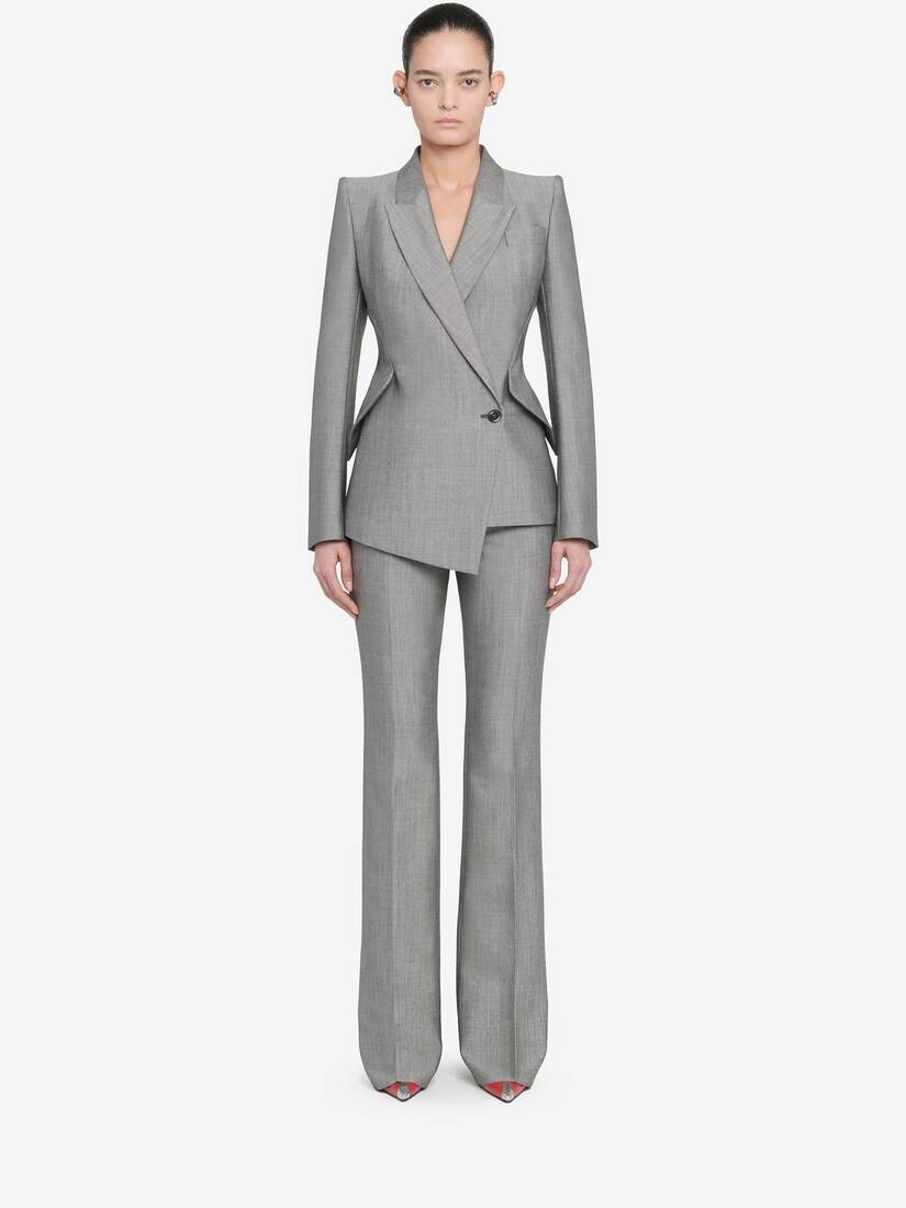 Women's Narrow Bootcut Trousers in Black/ivory - 2