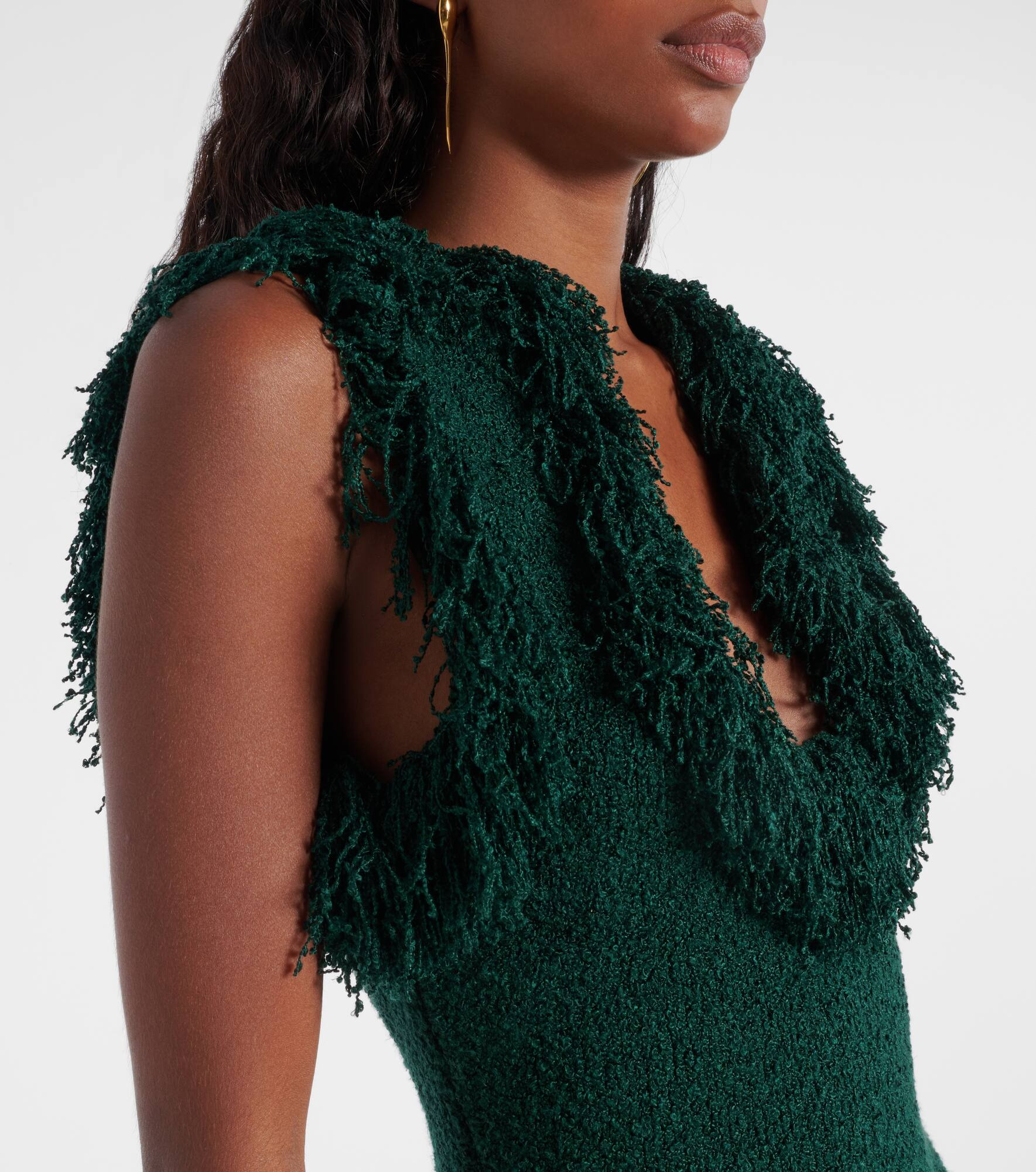 Fringed silk-blend minidress - 4