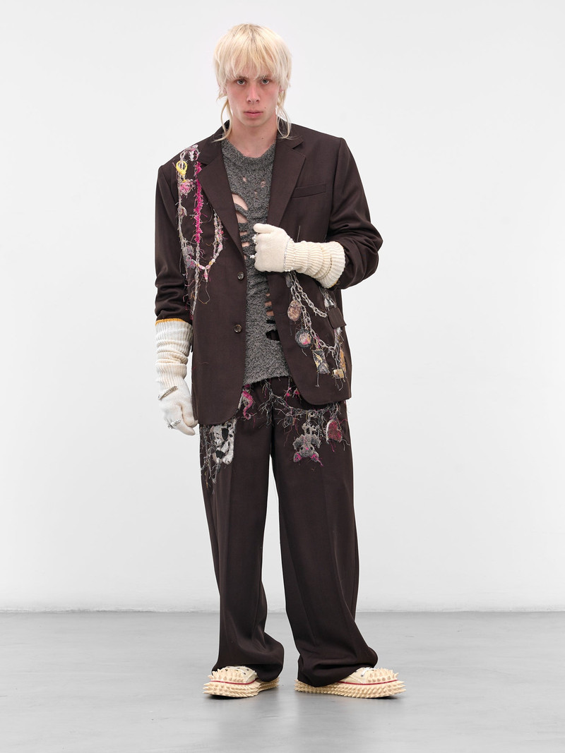 doublet Burgundy Trompe L'oeil Jewelry Blazer outlook