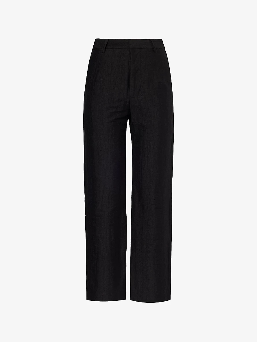 Pier darted straight-leg linen-blend trousers - 1