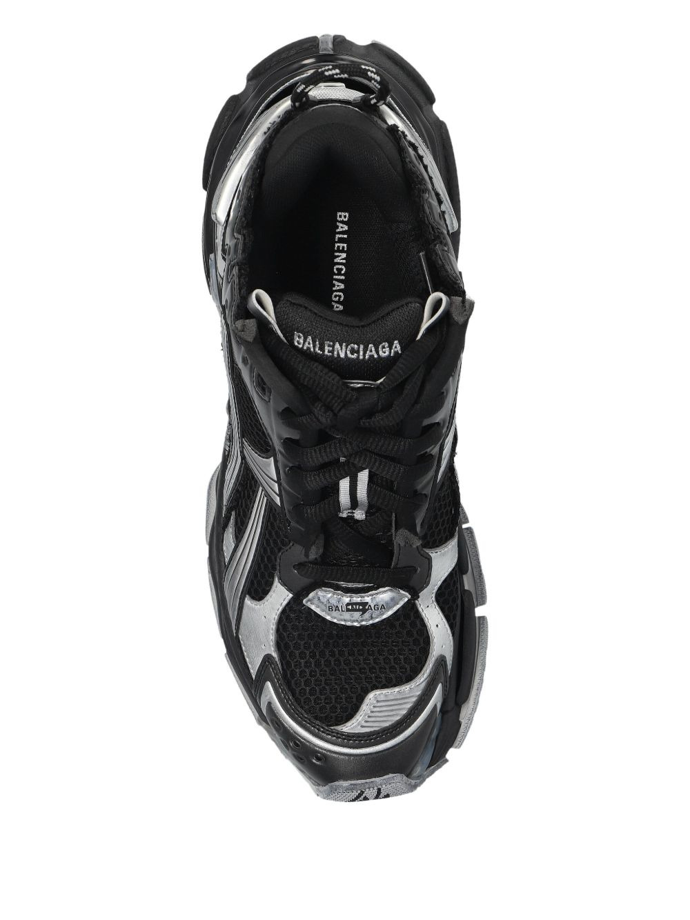 lace-up metallic trainers - 3
