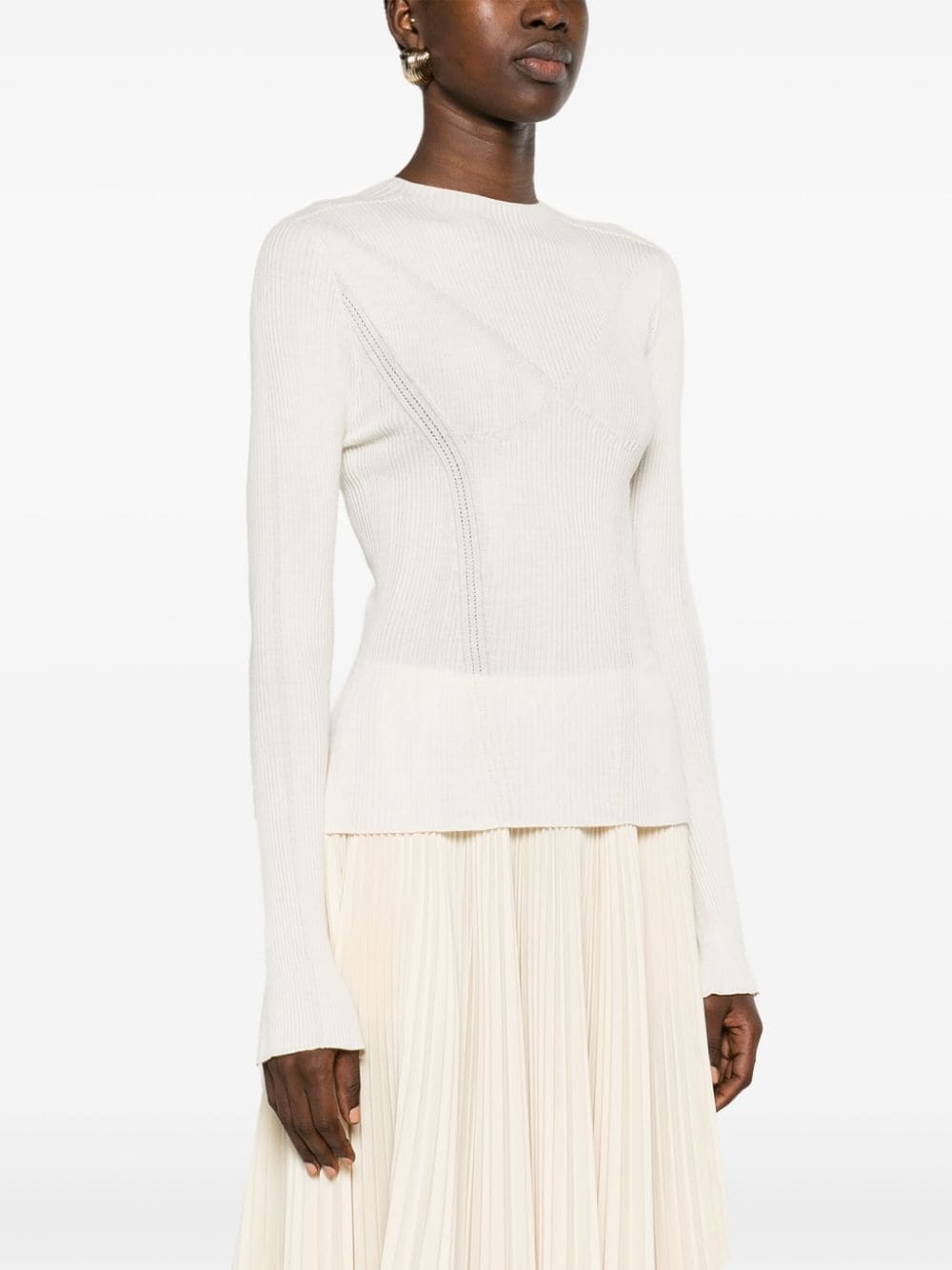 long-sleeve knitted top - 3