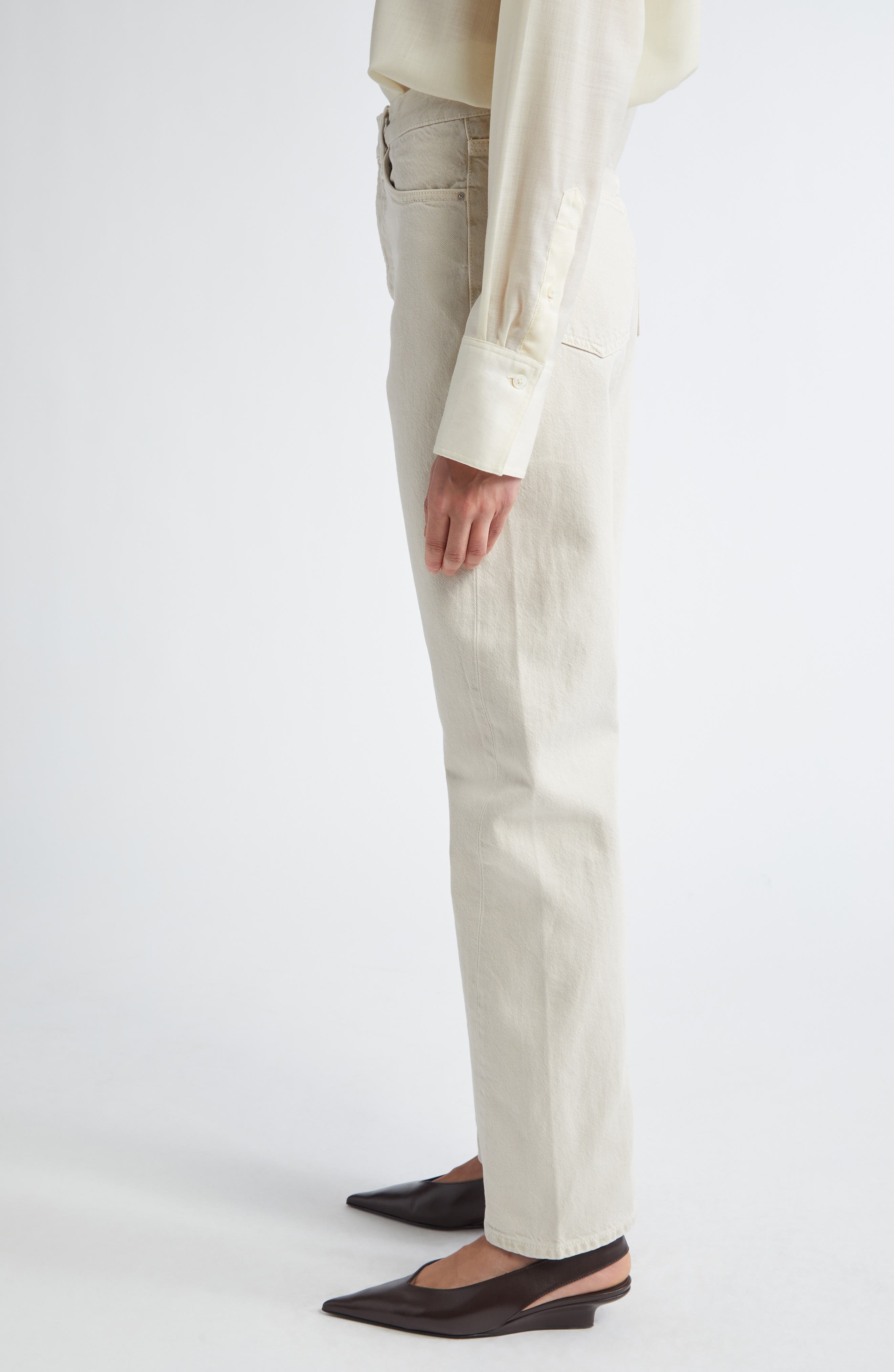 TOTEME Twisted Seam Denim Straight Leg Jeans in Smoke at Nordstrom - 4