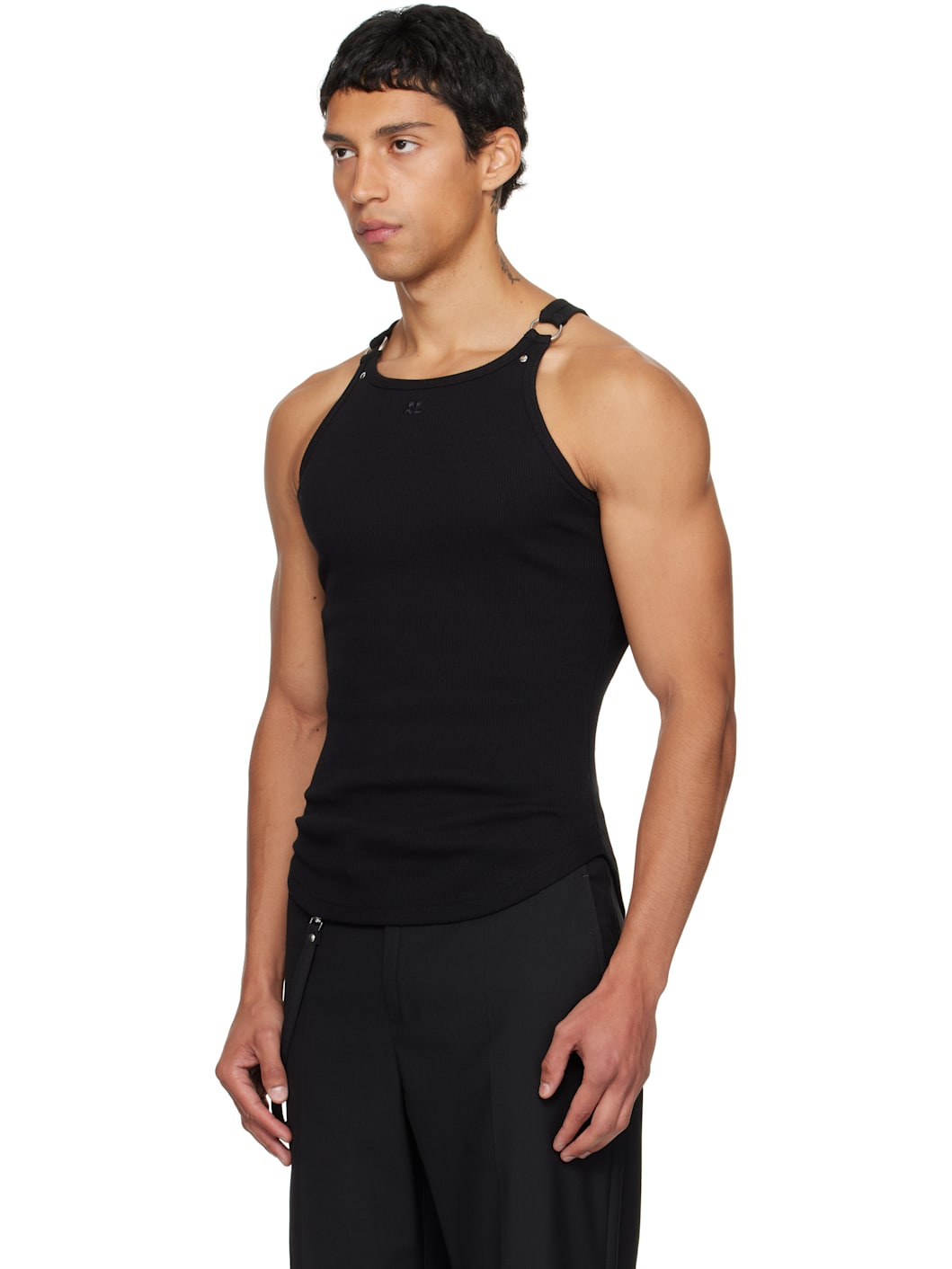 Black Buckle 90's Rib Tank Top - 4