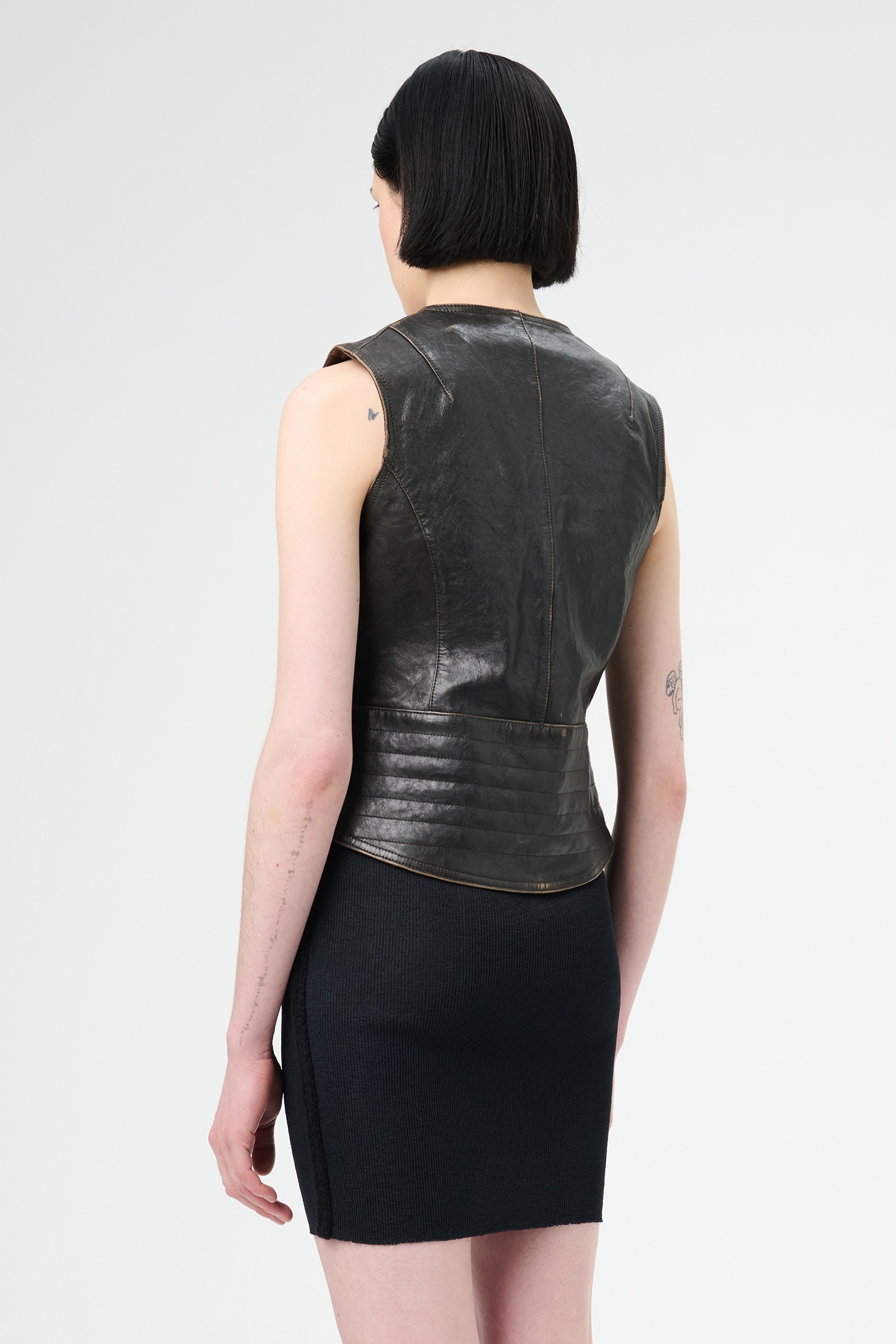 Ripley Vest Worn Brown Lambskin - 3