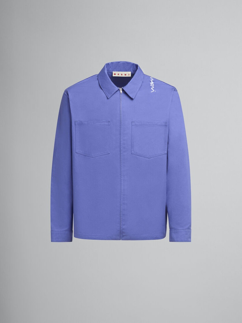 INDIGO ORGANIC COTTON SHIRT WITH MARNI SYMBOL 1