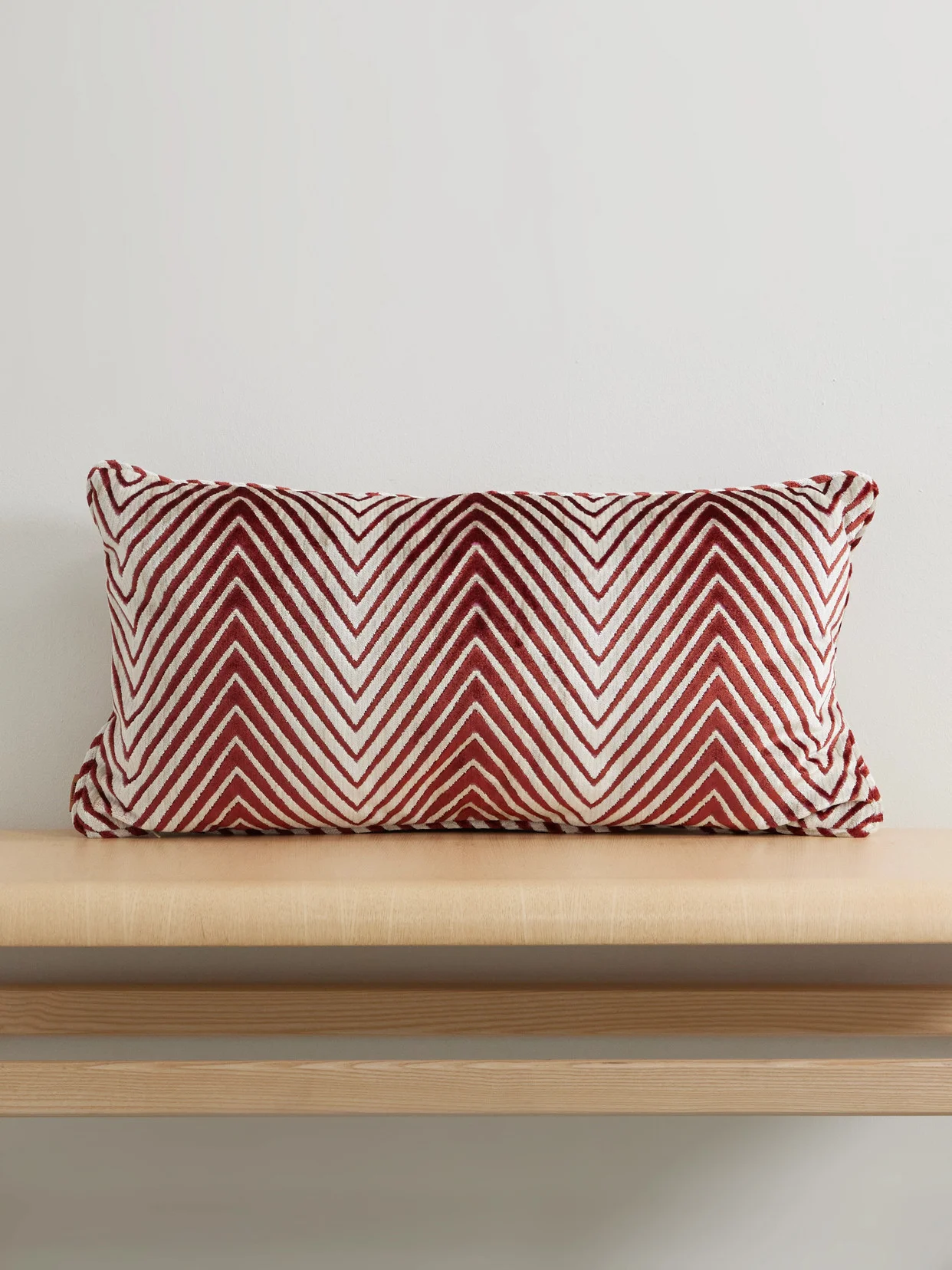 Ziggy Striped Velvet Down Cushion - 1