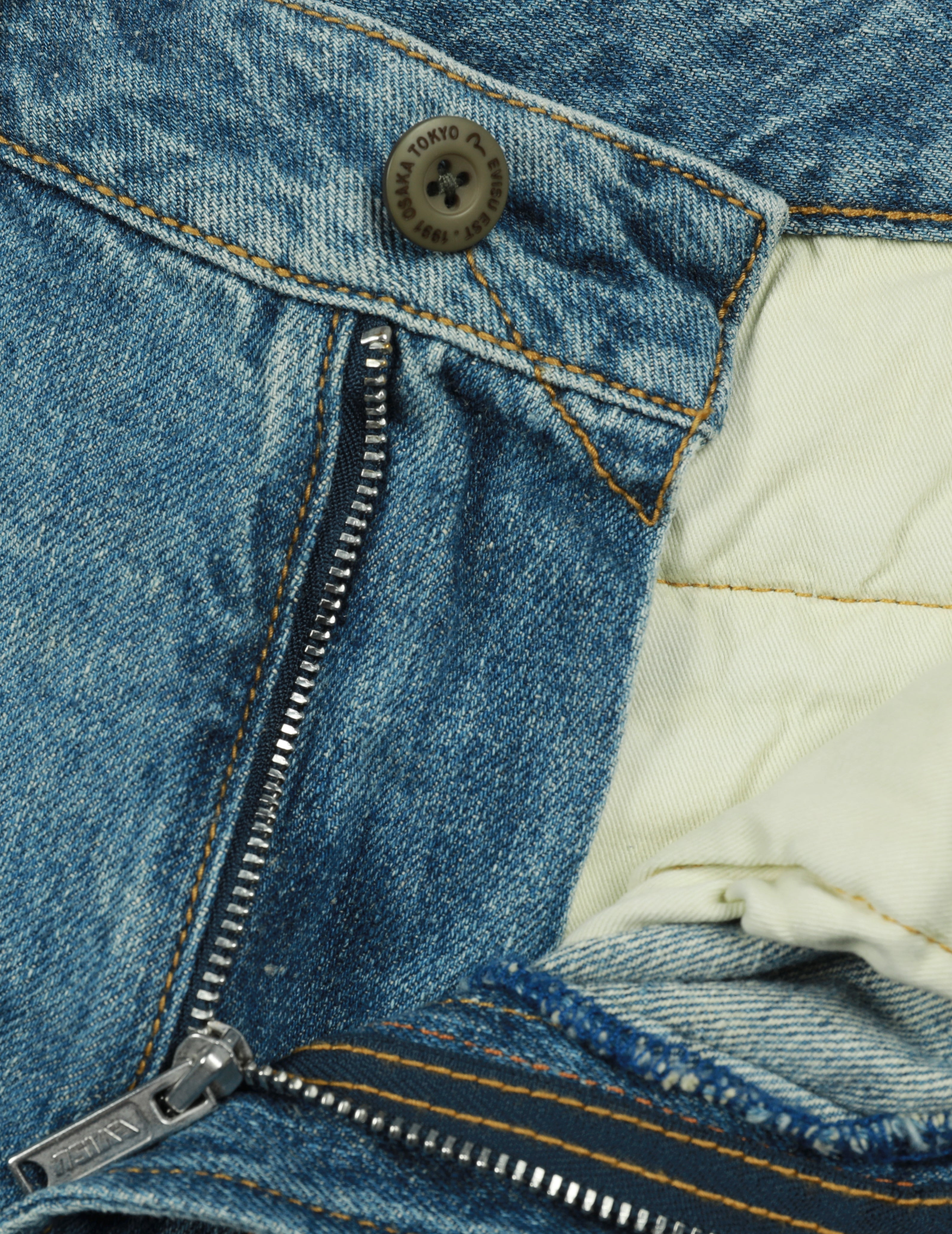 SEAGULL PRINT RELAX FIT DENIM SHORTS - 9
