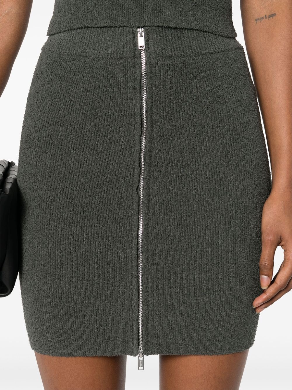 bouclé zip-up miniskirt - 5