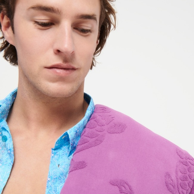 Beach Fouta in Organic Cotton Turtles Jacquard 3