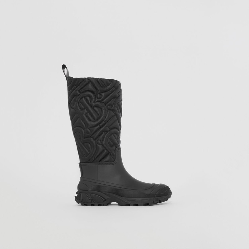 Quilted Monogram Panel Rain Boots 1