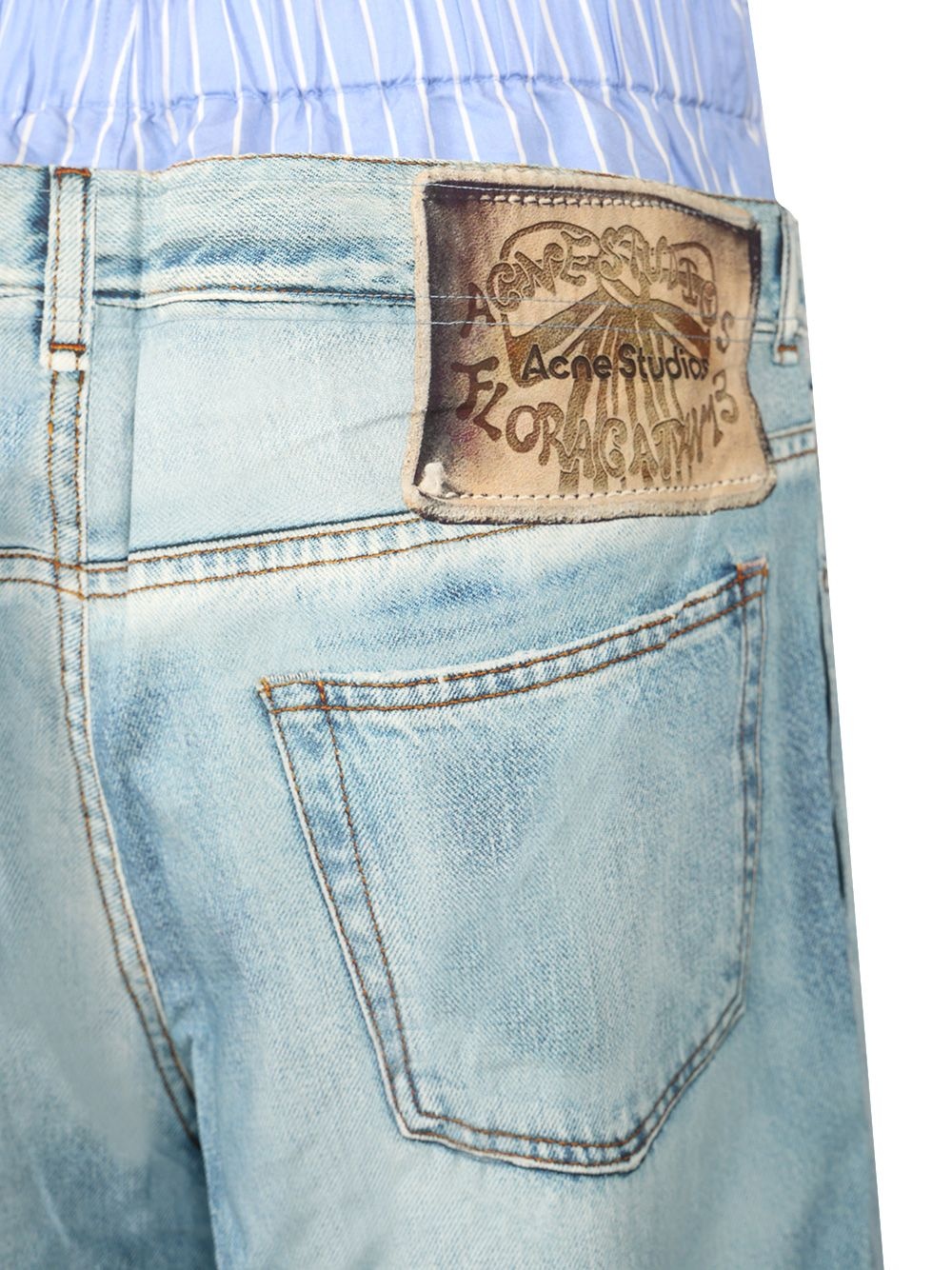 Acne Studios Trompe-L'Oeil Print Trousers Jeans Blue