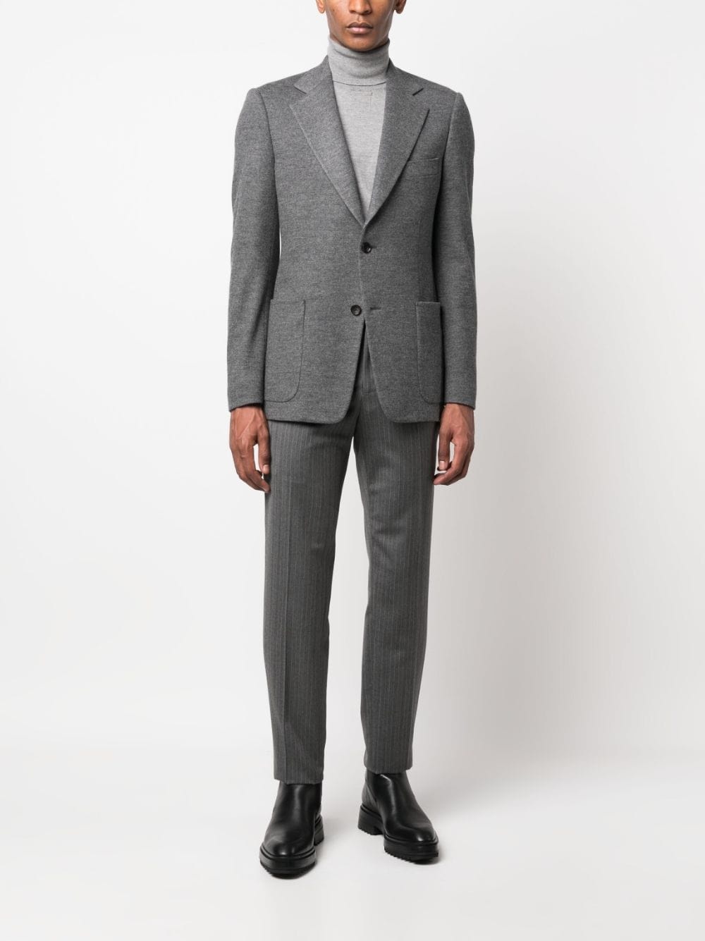 single-breasted virgin-wool suit jacket - 2