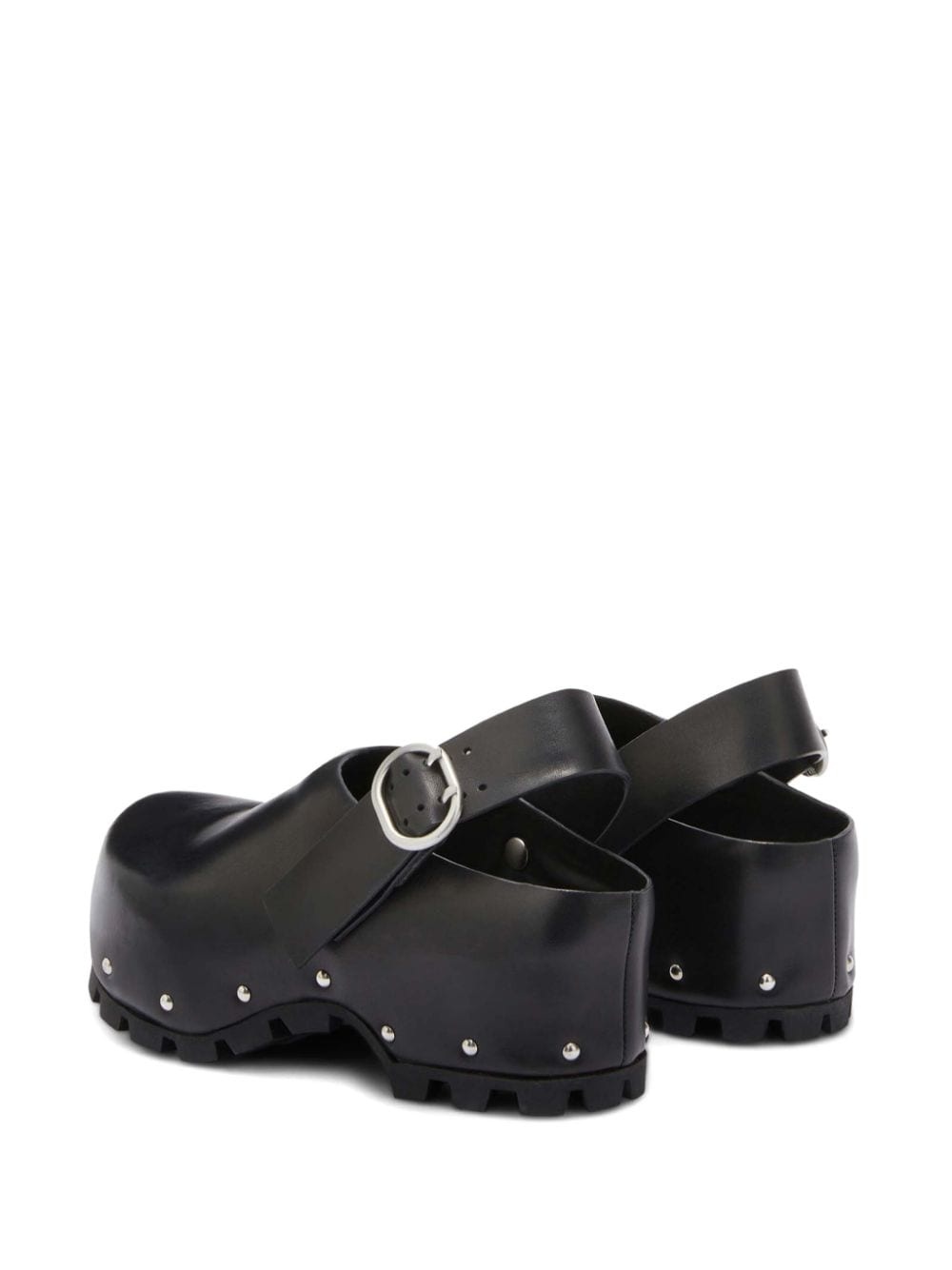 stud-embellished leather clogs - 3