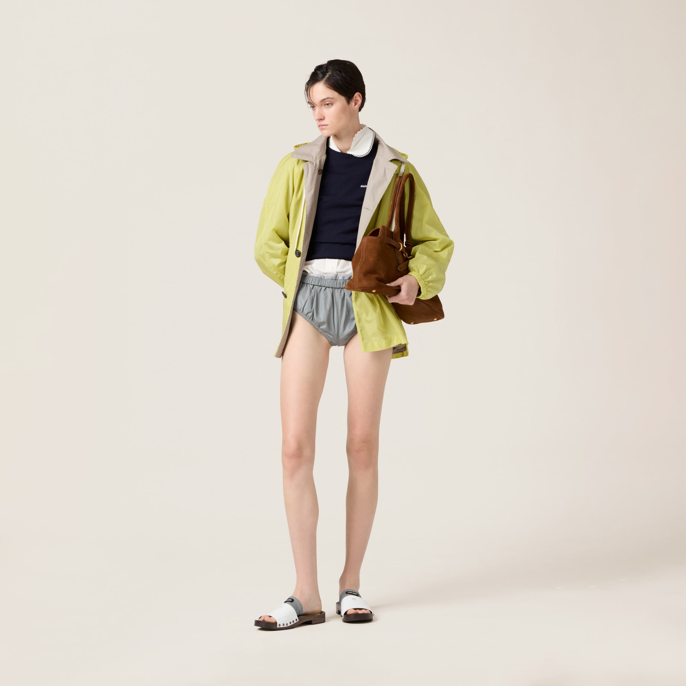 Panama cotton and technical pongé blouson jacket - 2