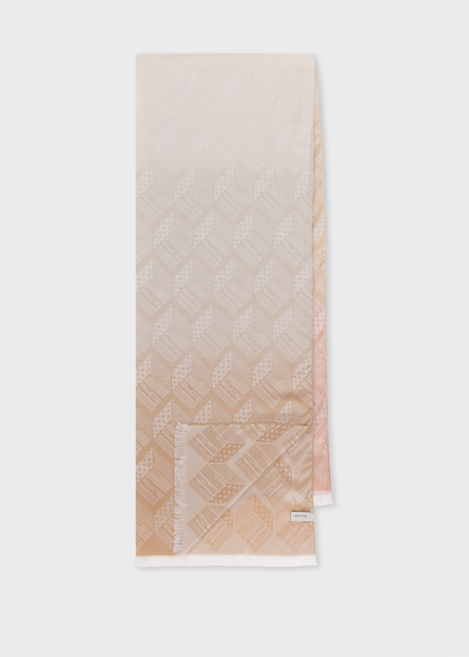 Silk-Blend 'Gradient Cube' Scarf - 1
