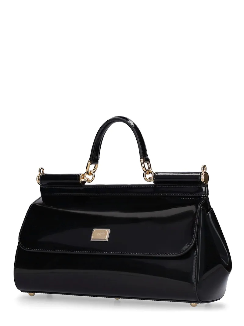 NEW SICILY PATENT LEATHER TOP HANDLE BAG - 4