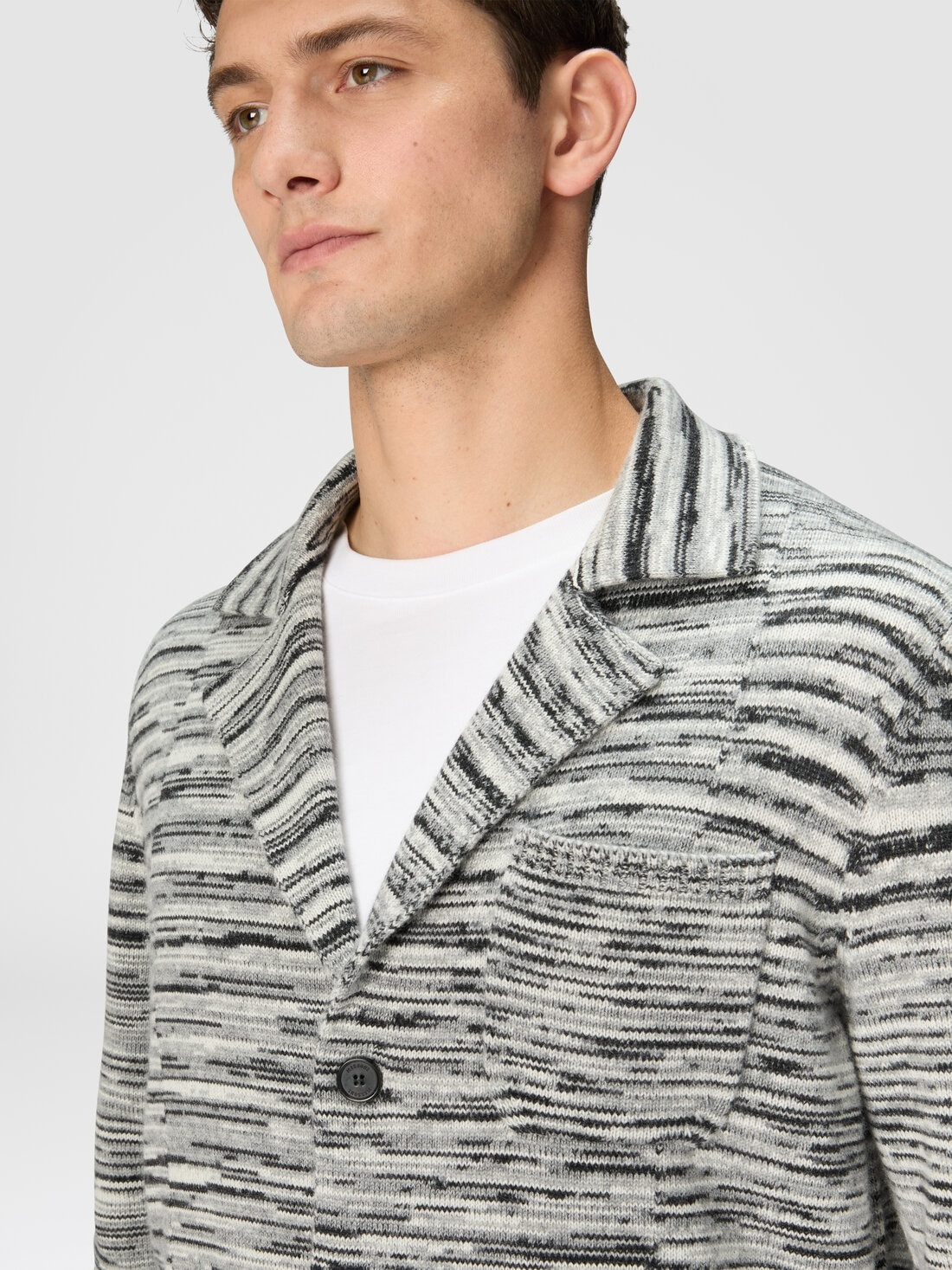 Deconstructed mélange cashmere blazer - 5