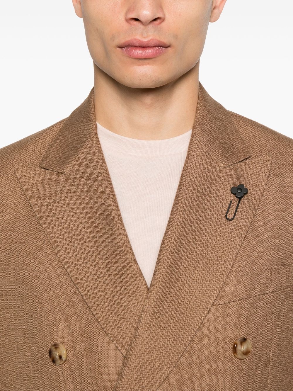 brooch-detail blazer - 5