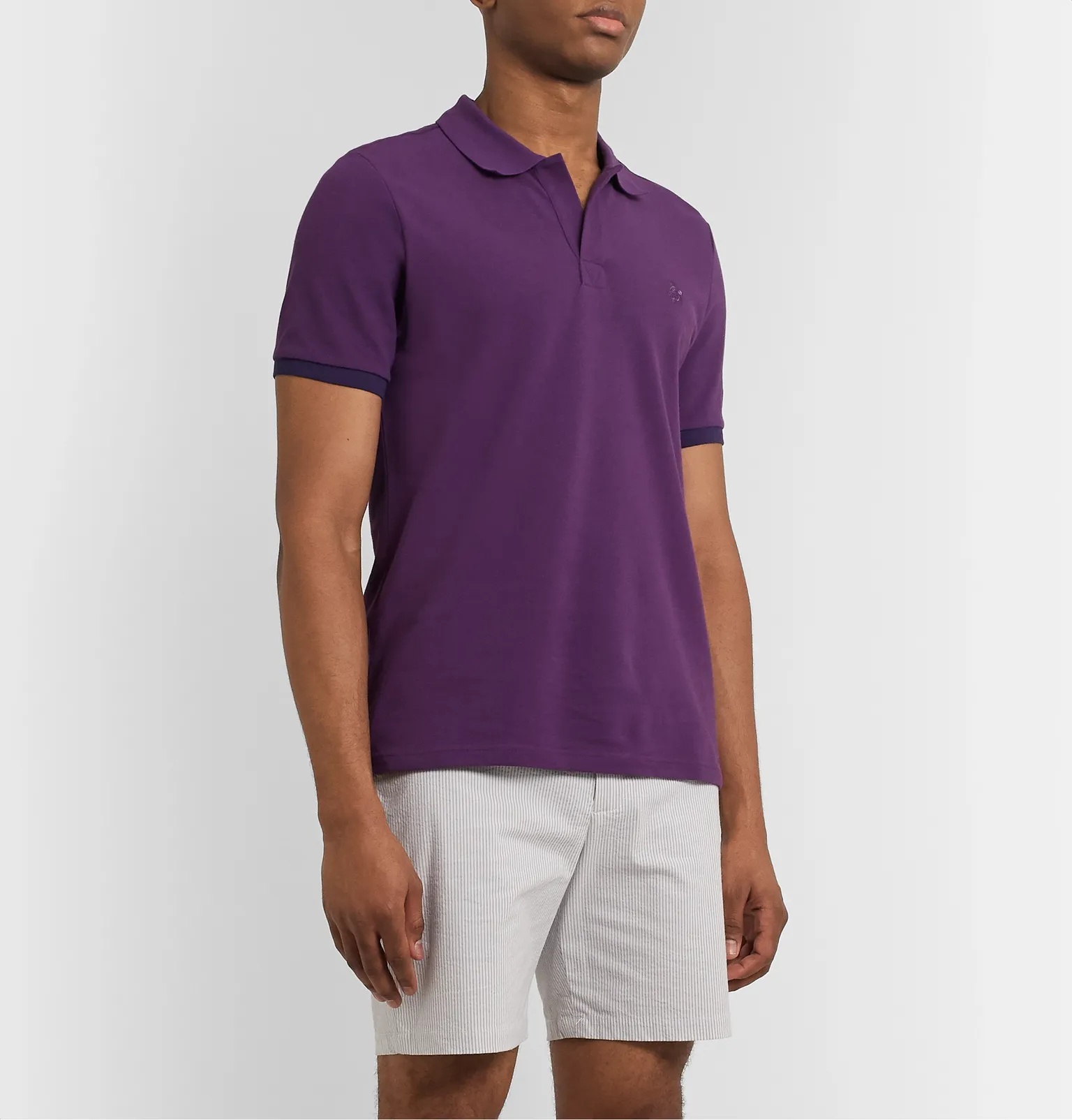 Palatin Slim-Fit Contrast-Tipped Cotton-Piqué Polo Shirt - 4