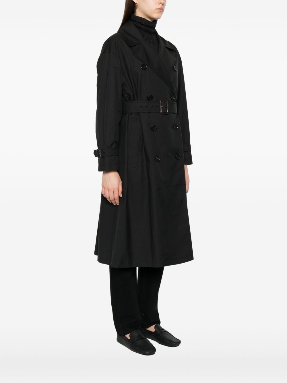 double-breasted belted coat - 3