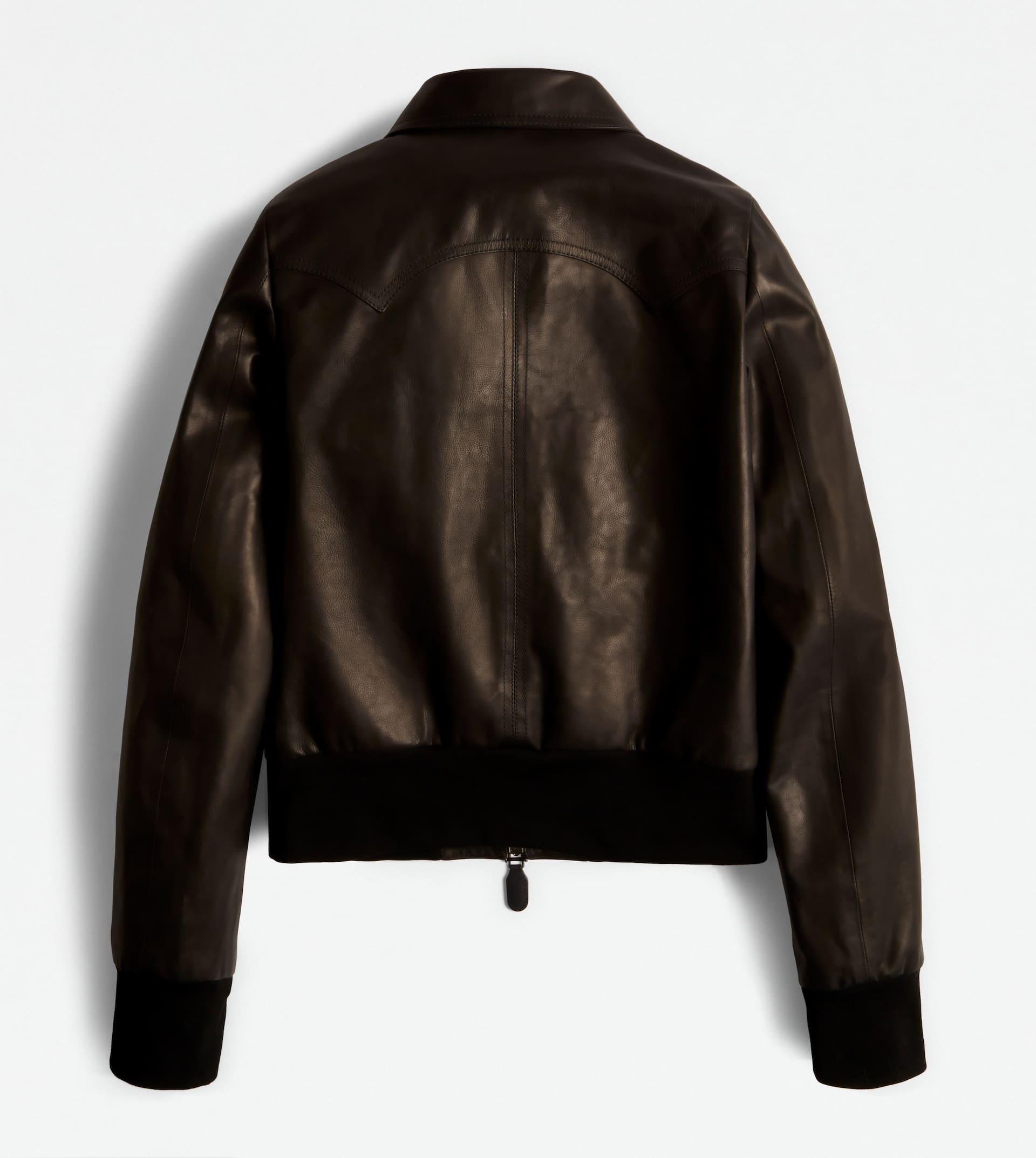 BOMBER JACKET IN LEATHER - BLACK - 7