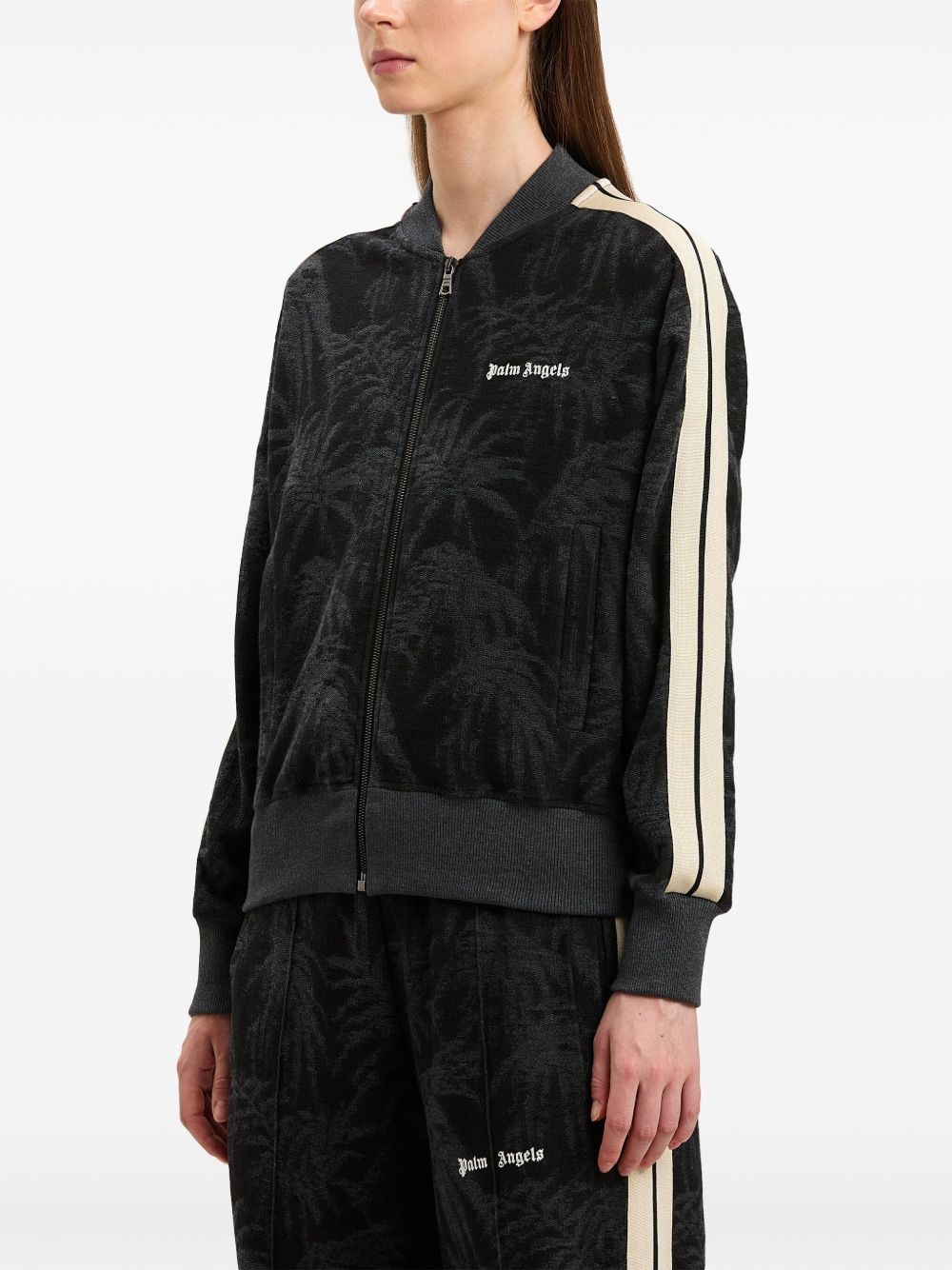 pams-jacquard zipped sweater - 4