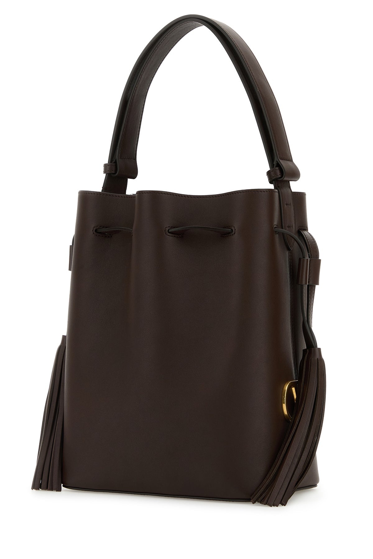 Chocolate leather VLogo Signature bucket bag - 2