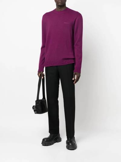 VERSACE embroidered-logo crew-neck jumper outlook