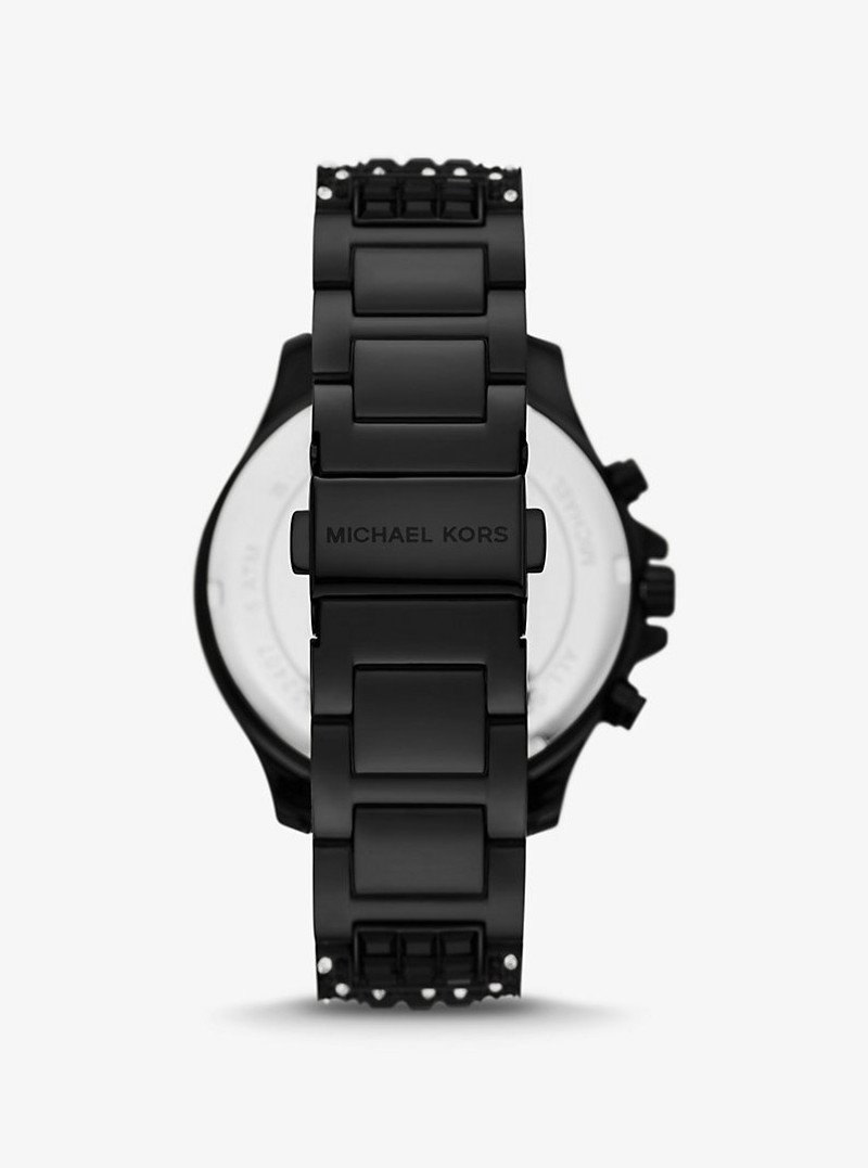 Limited-Edition Oversized Sage Pavé Black-Tone Watch 4