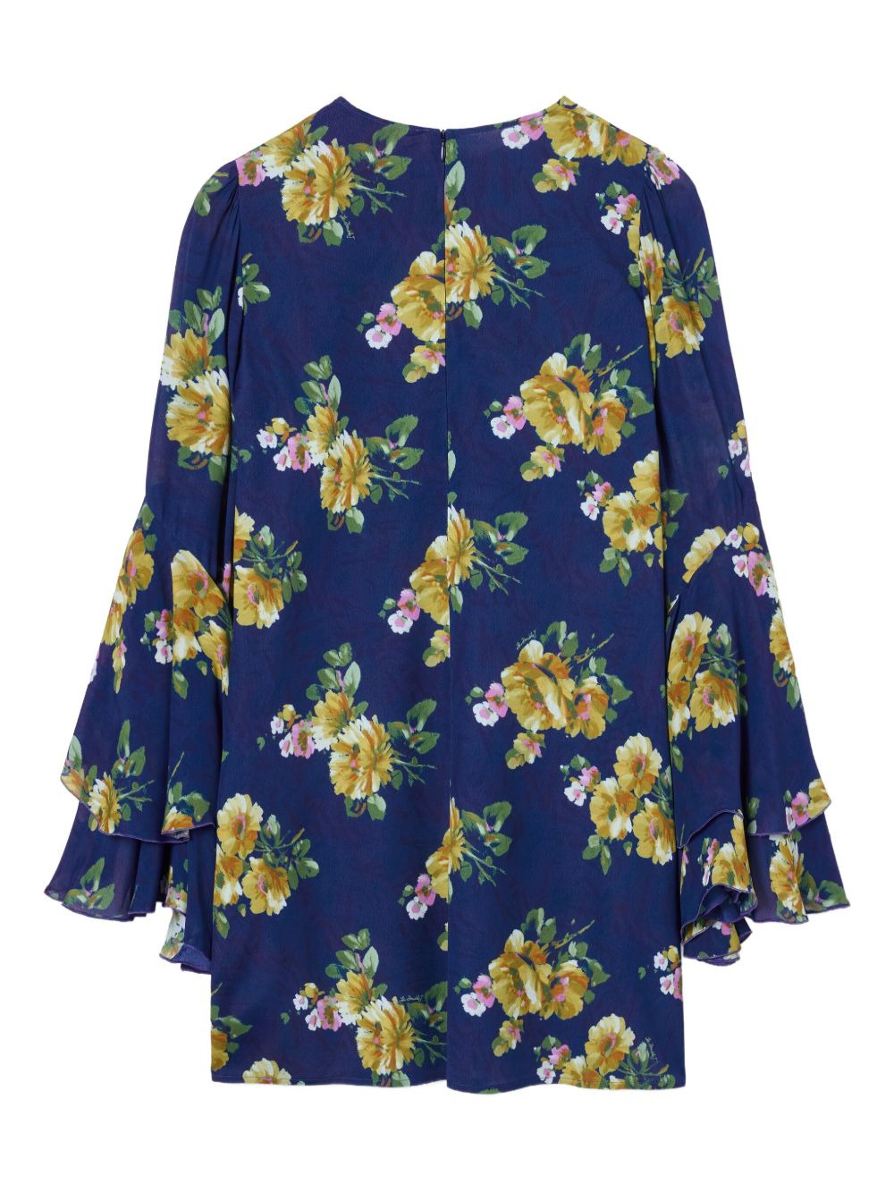 floral bell-sleeve mini dress - 5
