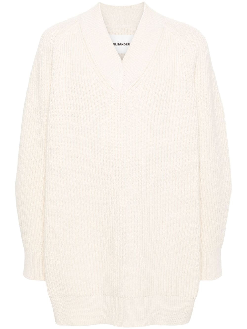 V-neck ribbed jumper - 1