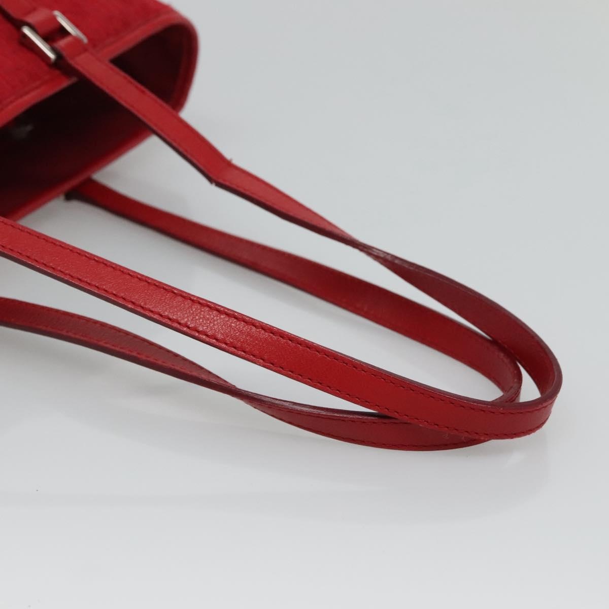 DIOR Trotter Canvas Hand Bag Red Silver - 7