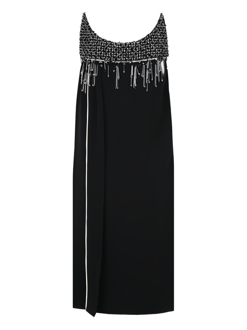 crystal-bead embellished mini dress 1