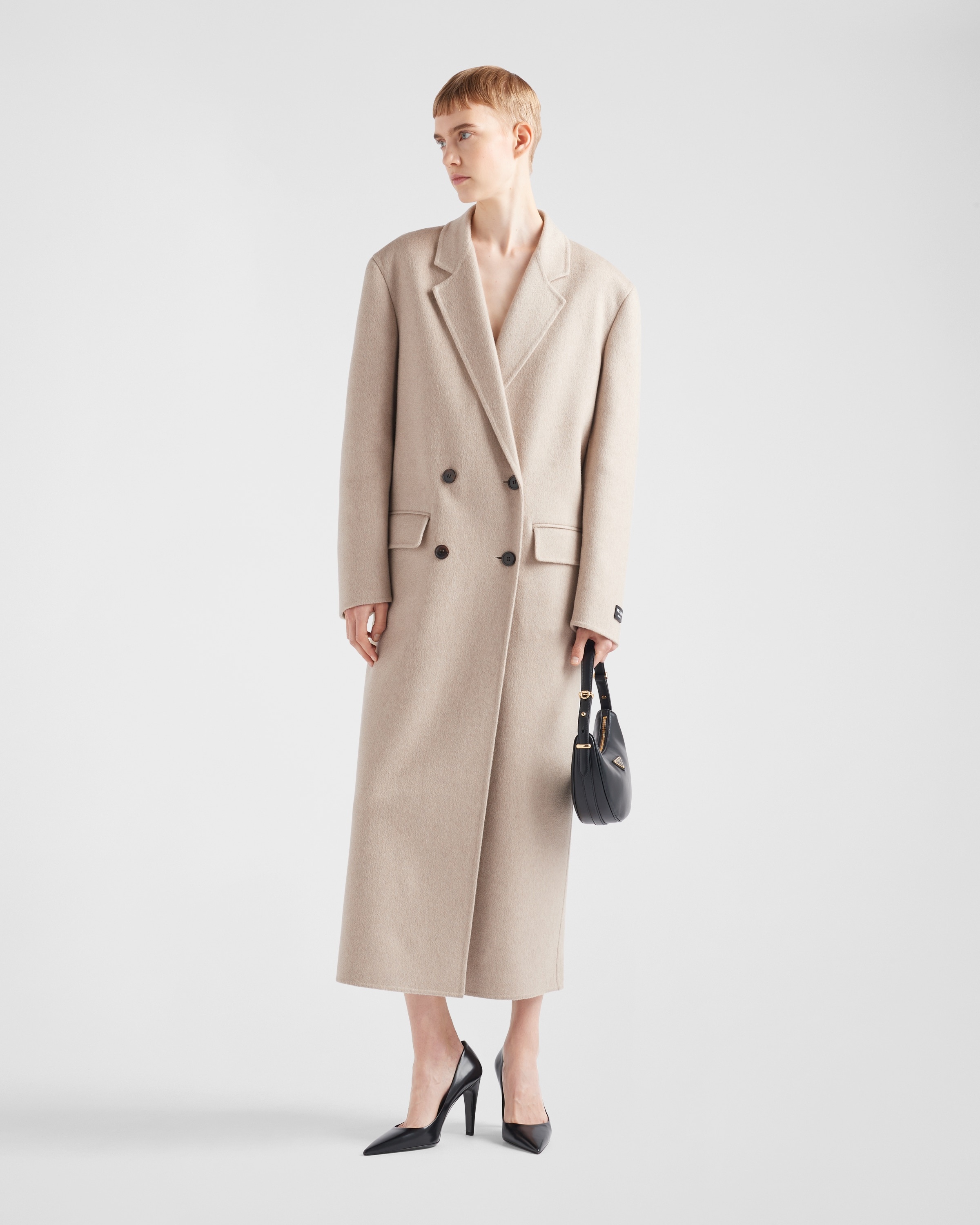Double-breasted velour cashmere coat - 2