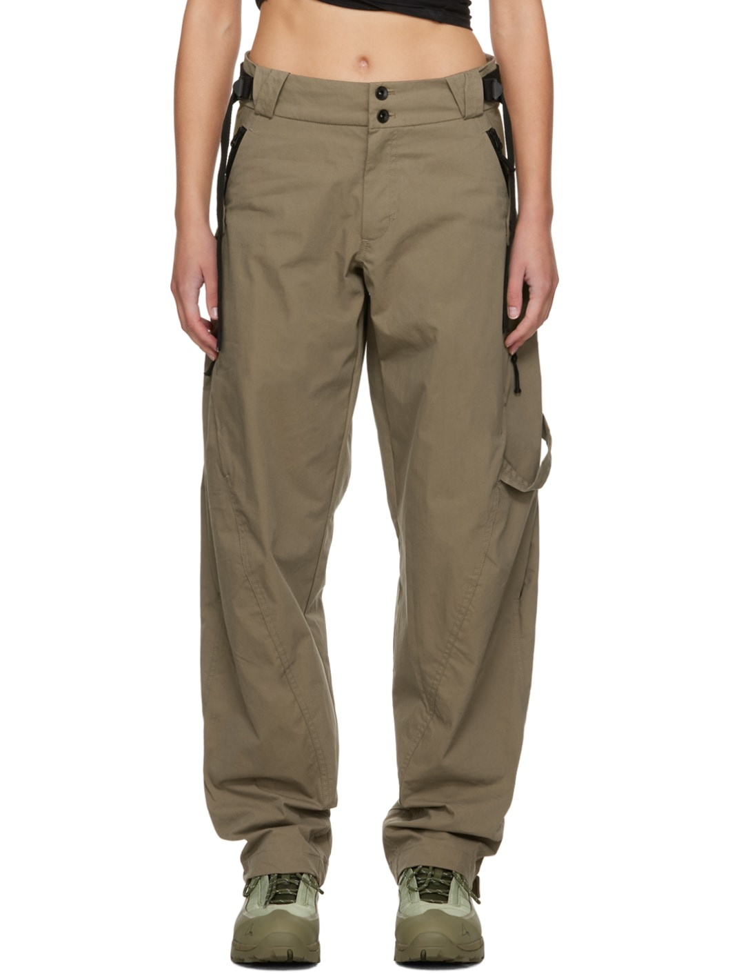 Khaki Vented Trousers - 1