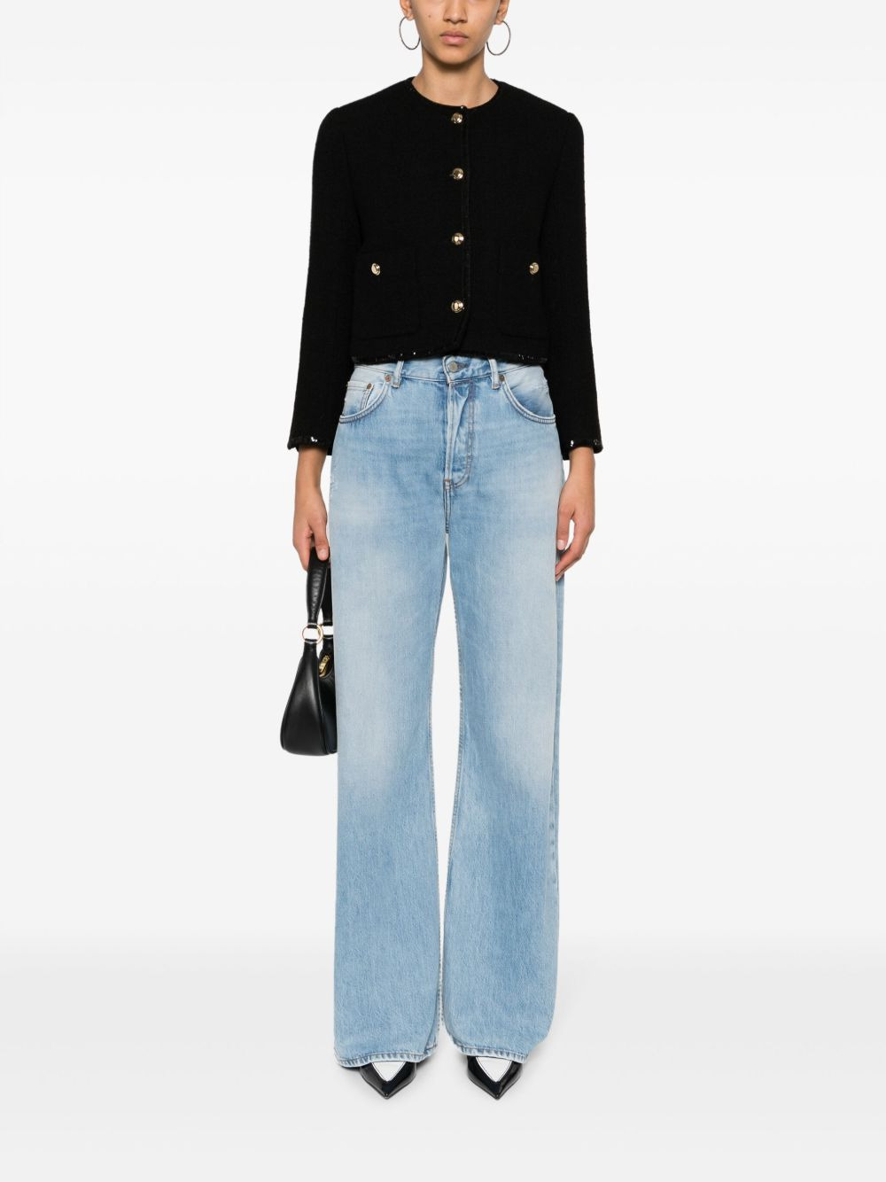 sequin-embellished tweed jacket - 2