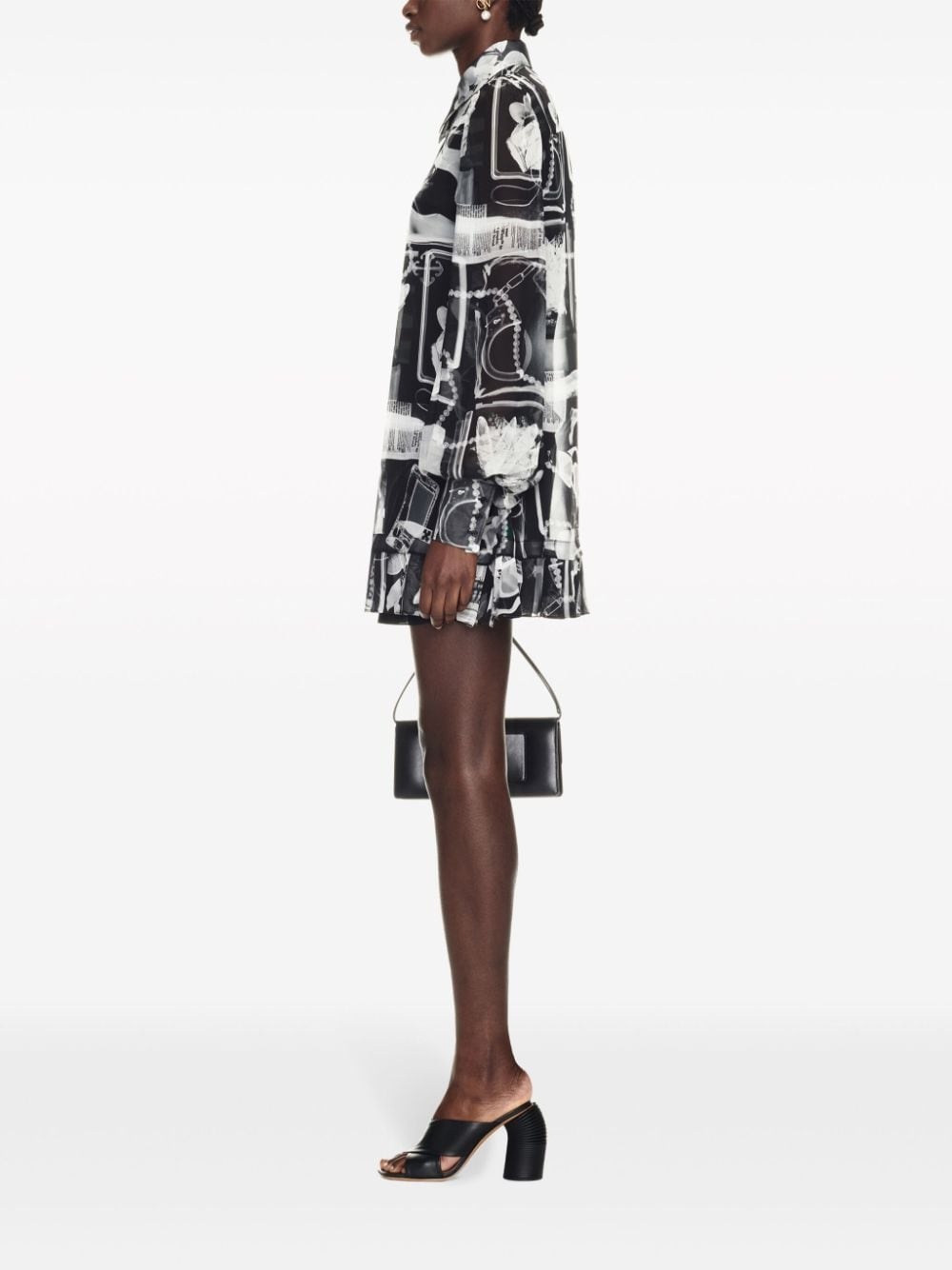 X-Ray-print silk shirt dress - 3