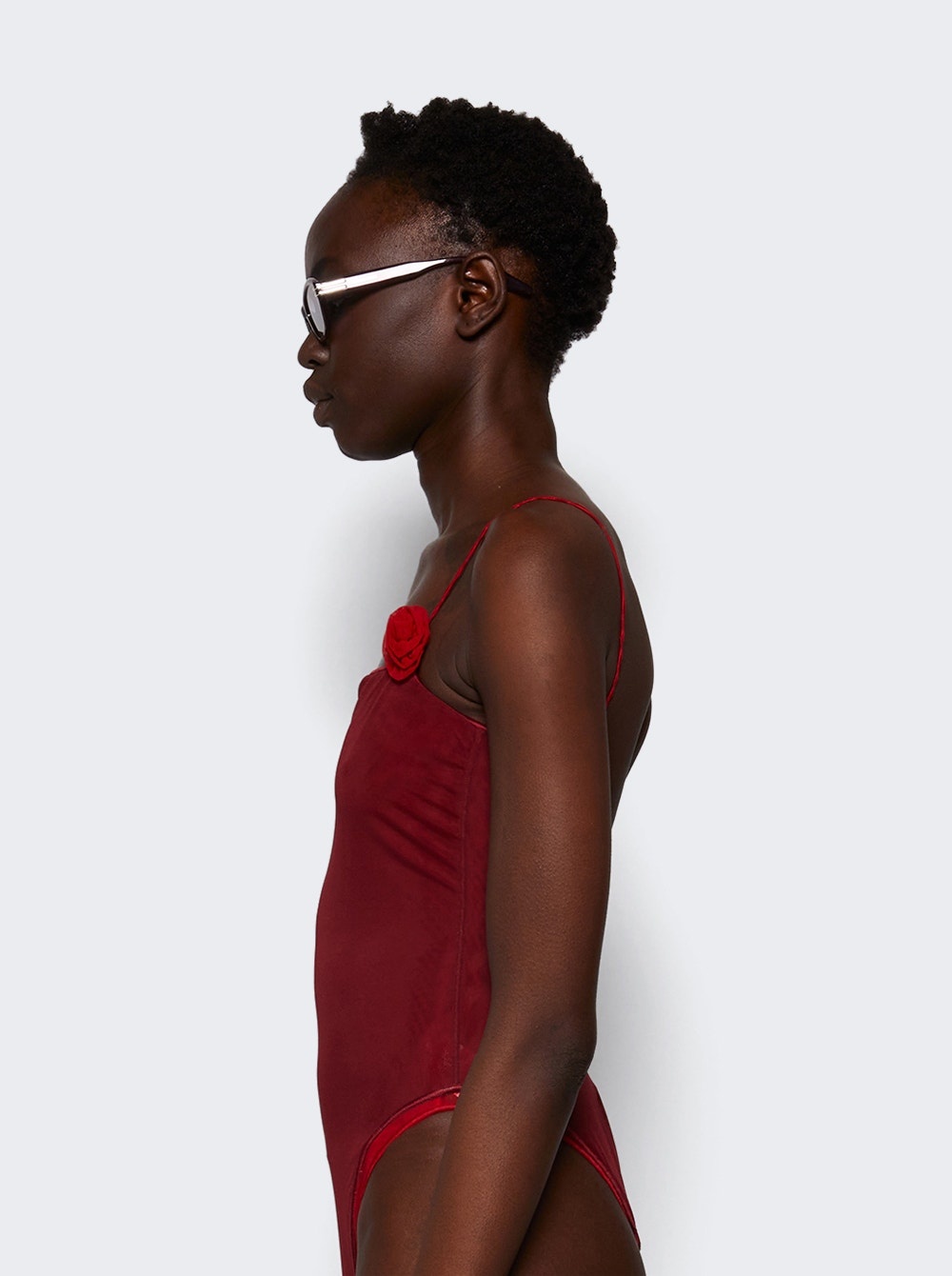 Rose Maillot Swimsuit Merlot Red - 4