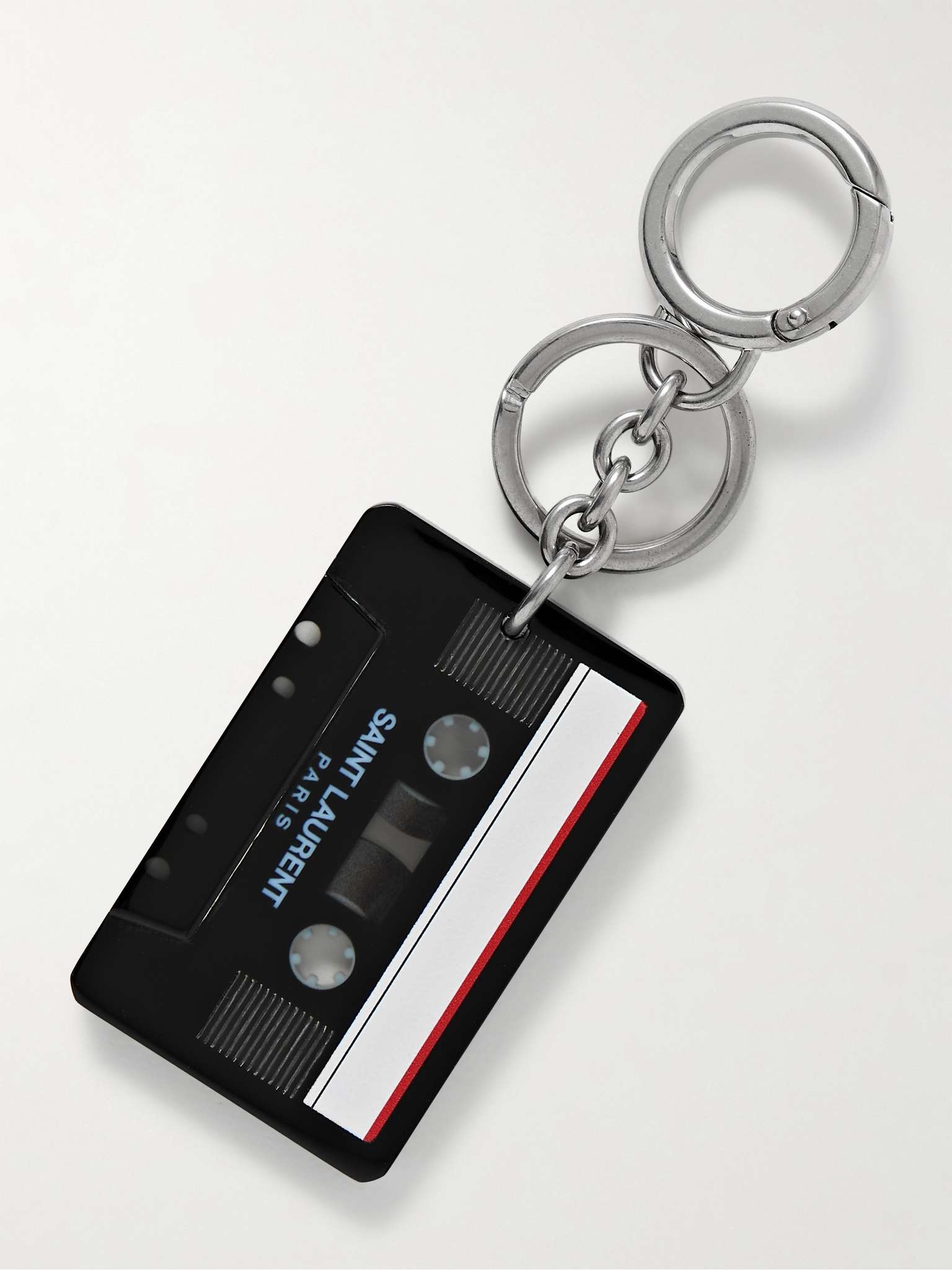 Cassette Tape Silver-Tone and Resin Key Fob - 3