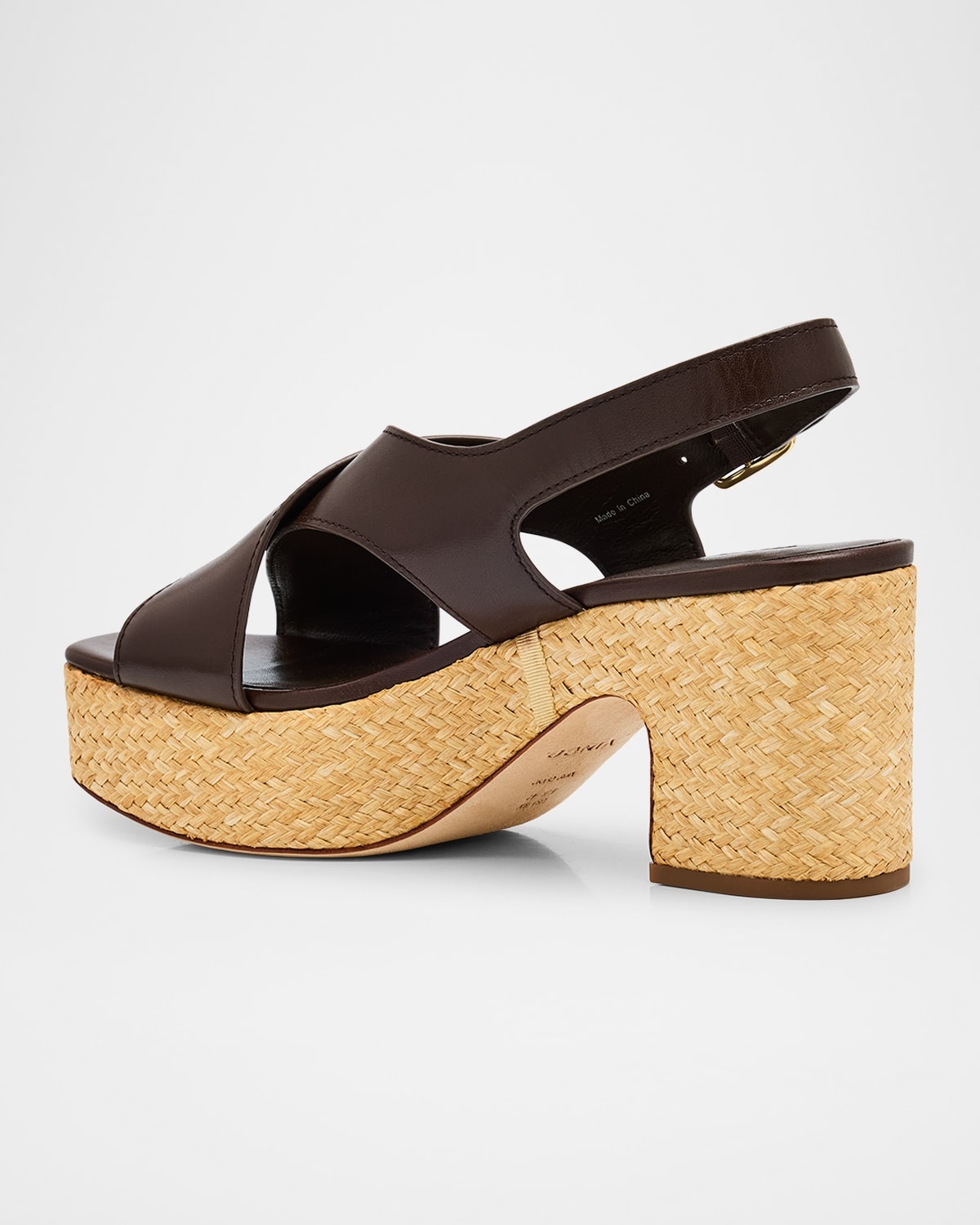 Clementina Leather Crisscross Platform Sandals - 4